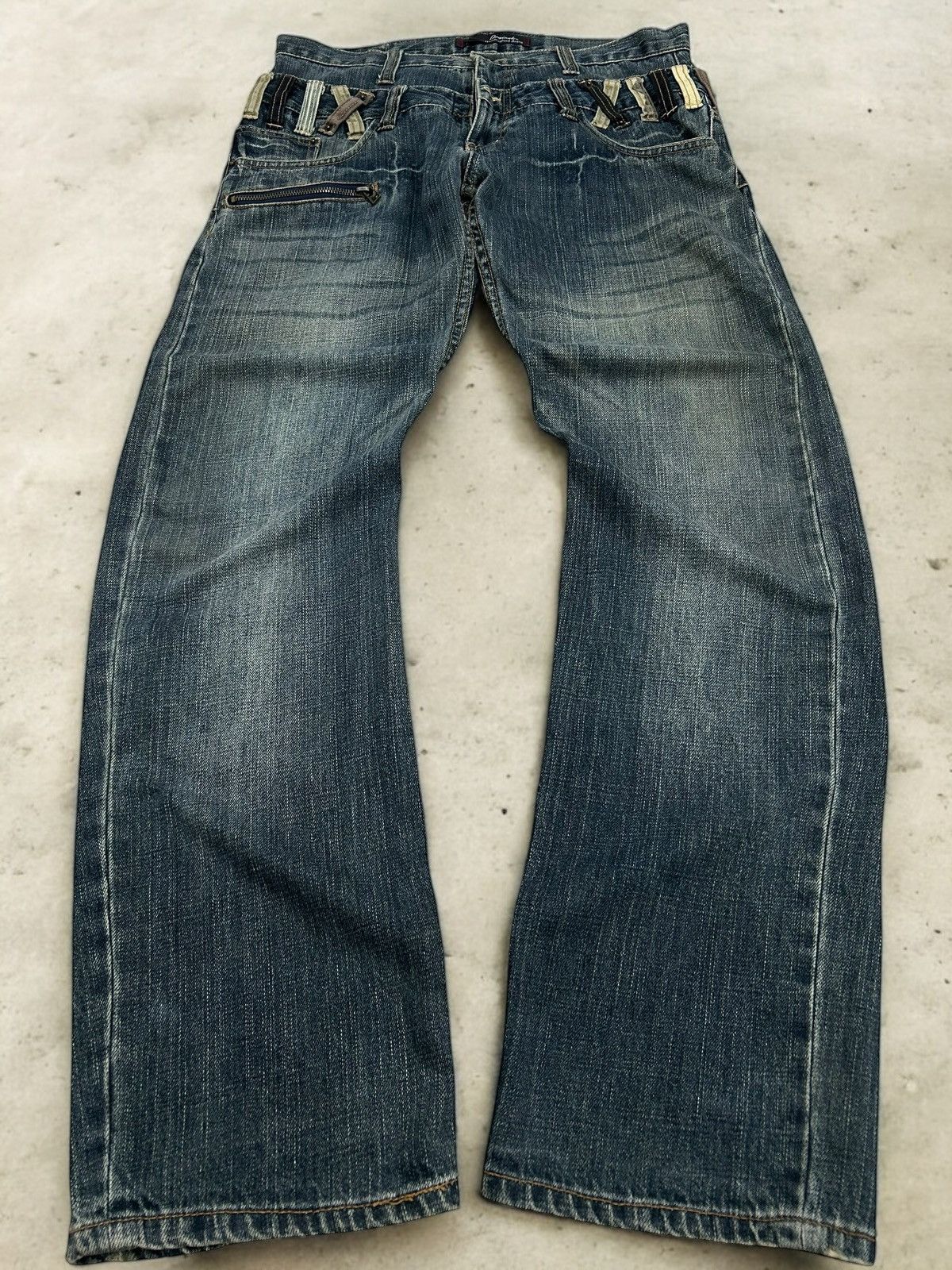 GOSTAR DE FUGA Vintage Dominate Double Waist Washed Straight Cut Size US 33 - 1 Thumbnail