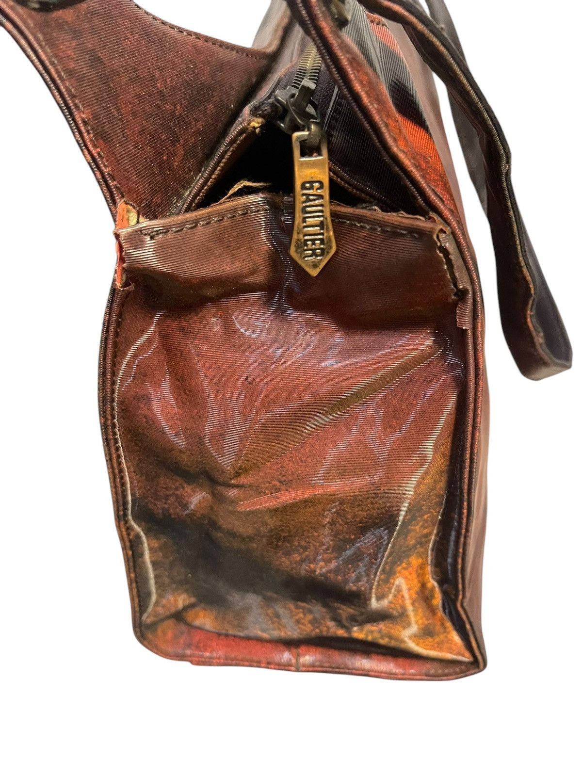 Jean Paul Gaultier Jean Paul Gaultier Abstract Spell Out Leather Hand Bag Size ONE SIZE - 3 Thumbnail