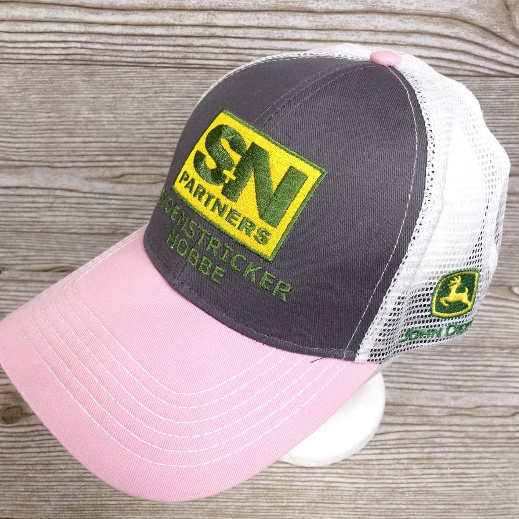 John Deere JOHN DEERE SYDENSTRICKER NOBBE GREY PINK ADJUSTABLE BASEBALL HAT CAP Size ONE SIZE - 4 Thumbnail
