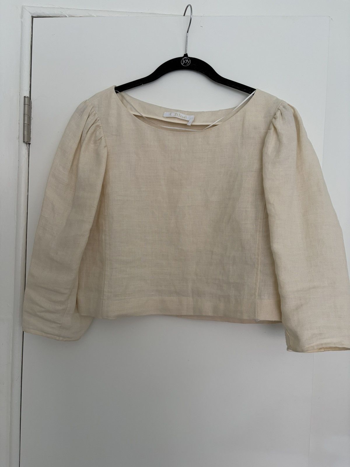 Chloe Chloe puff sleeve linen crop top Size S / US 4 / IT 40 - 1 Thumbnail