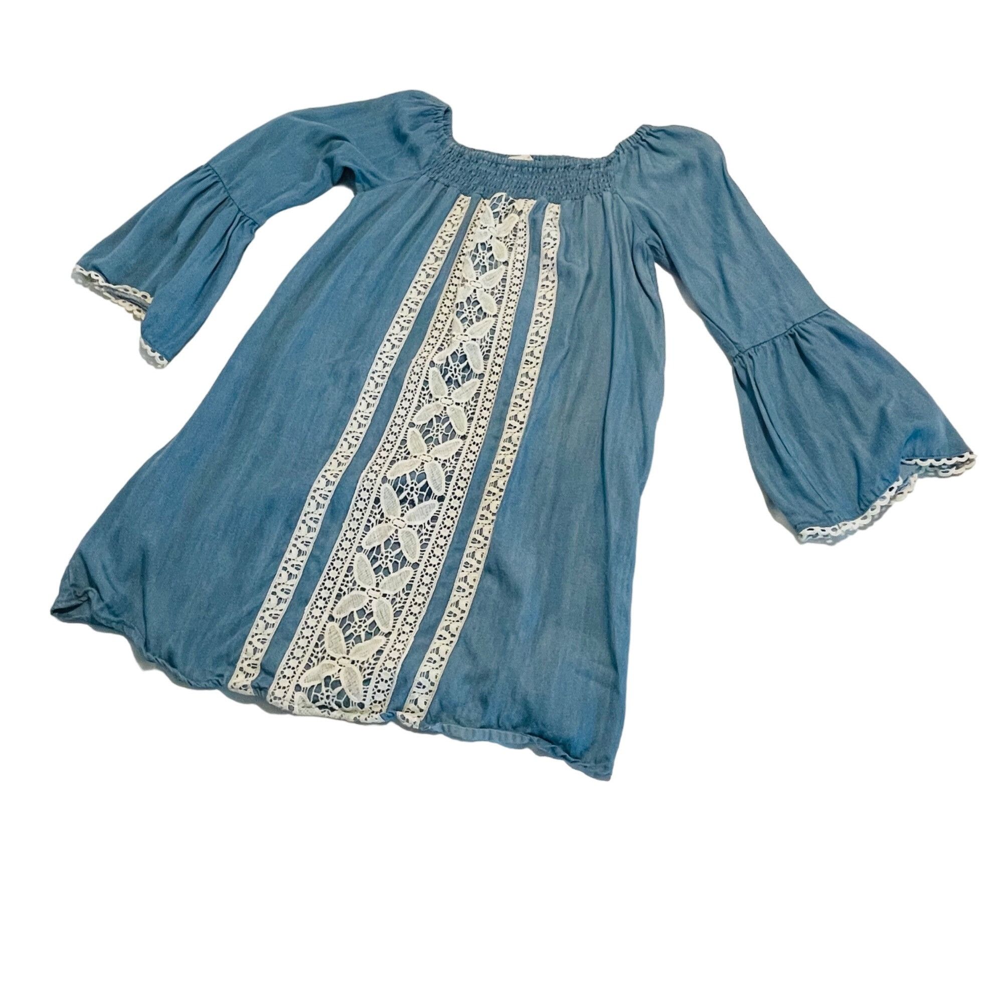 Other Hint Of Mint Women's Blue Boho Dress Small Lace Over Thin Bl Size S / US 4 / IT 40 - 1 Thumbnail