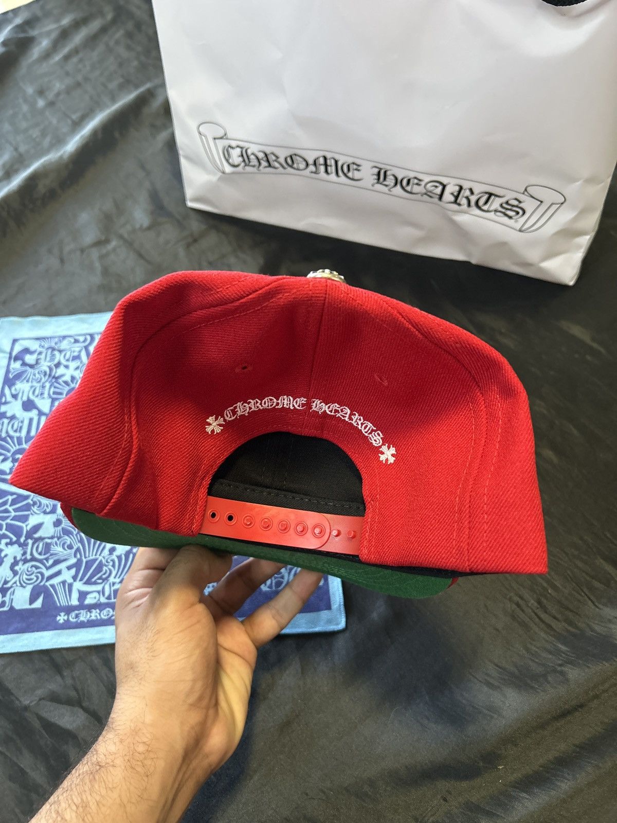 Chrome Hearts Chrome Hearts 6 Panel Baseball Hat Red Size ONE SIZE - 3 Thumbnail