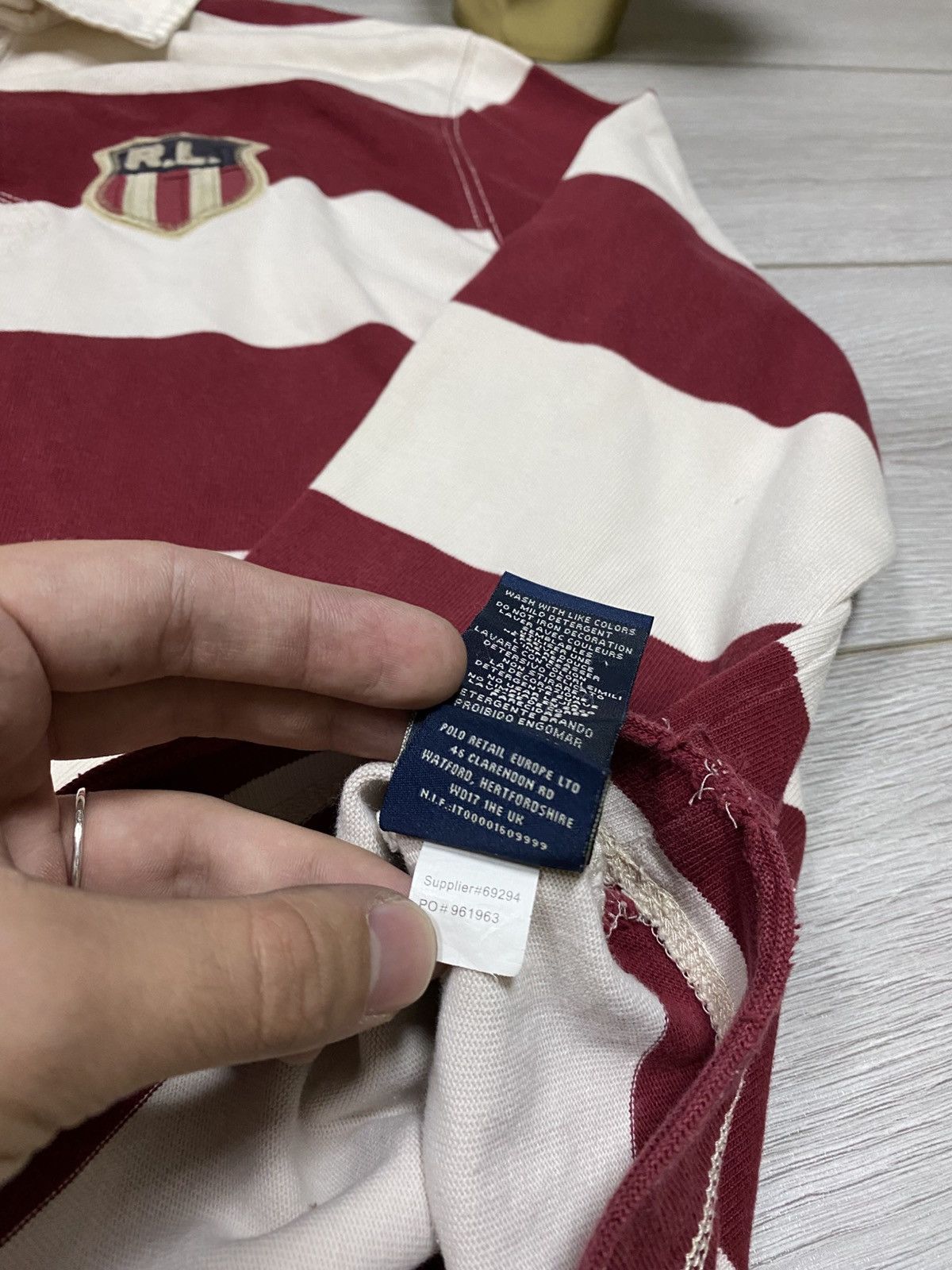 Rugby Ralph Lauren Vintage USA 🇺🇸 flag Polo Ralph Lauren Rugby sleeve striped Size L / US 10 / IT 46 - 7 Thumbnail