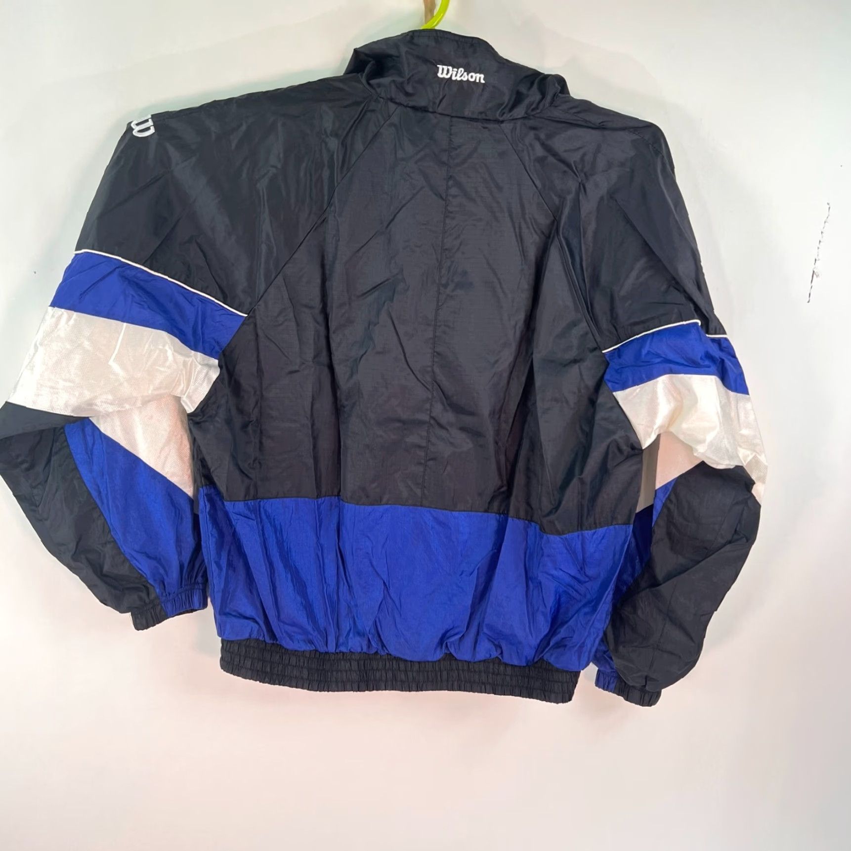 Wilson Wilson Windbreaker Jacket Mens L Blue Black Pockets Zippered Golf Windbreaker Lined Chest 48 in Regular Size Brand: Wilson? Size US L / EU 52-54 / 3 - 7 Thumbnail