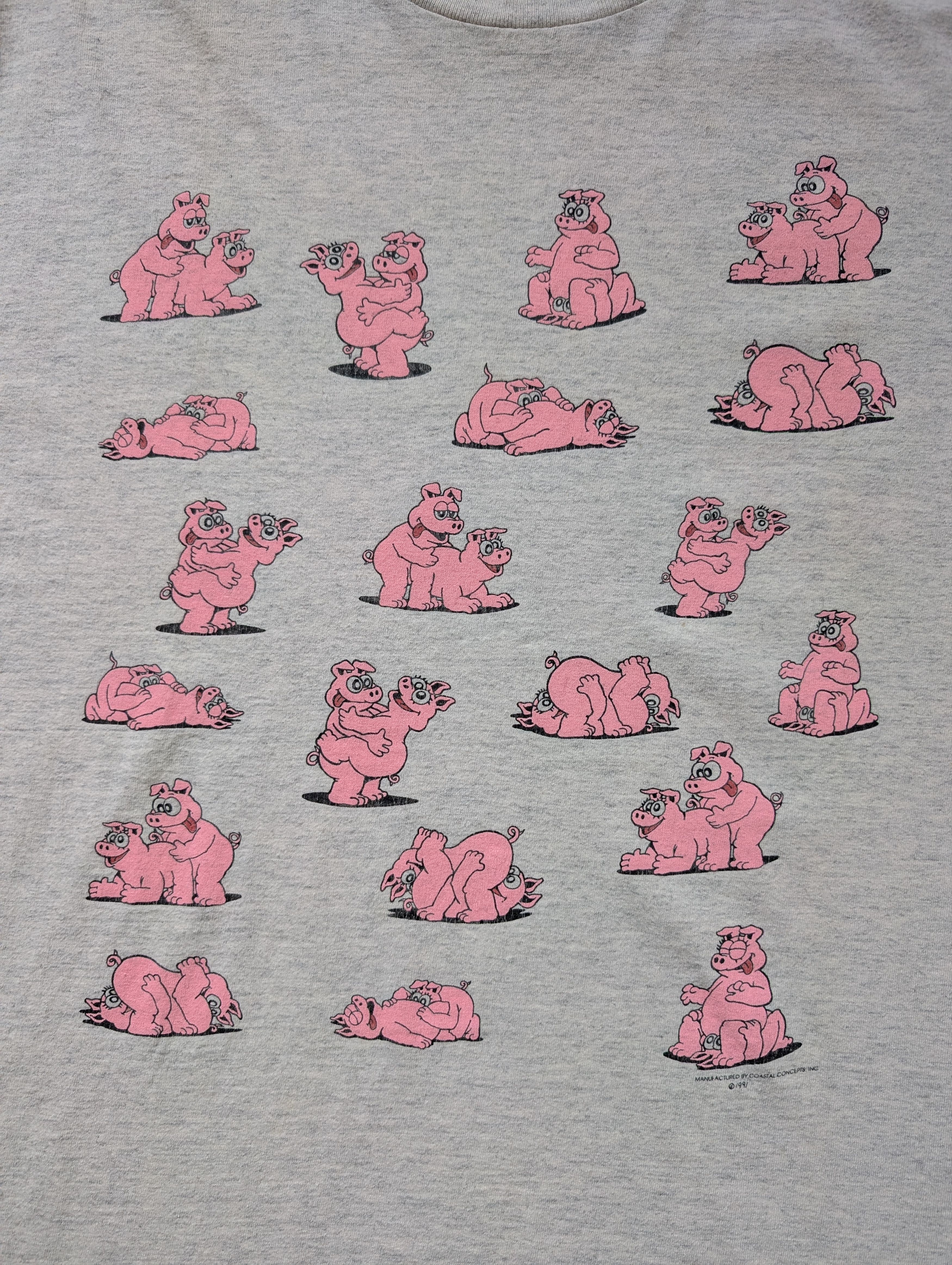 Vintage Vintage 90’s Makin Bacon Cartoon Pig Sex Position Size US XL / EU 56 / 4 - 2 Thumbnail