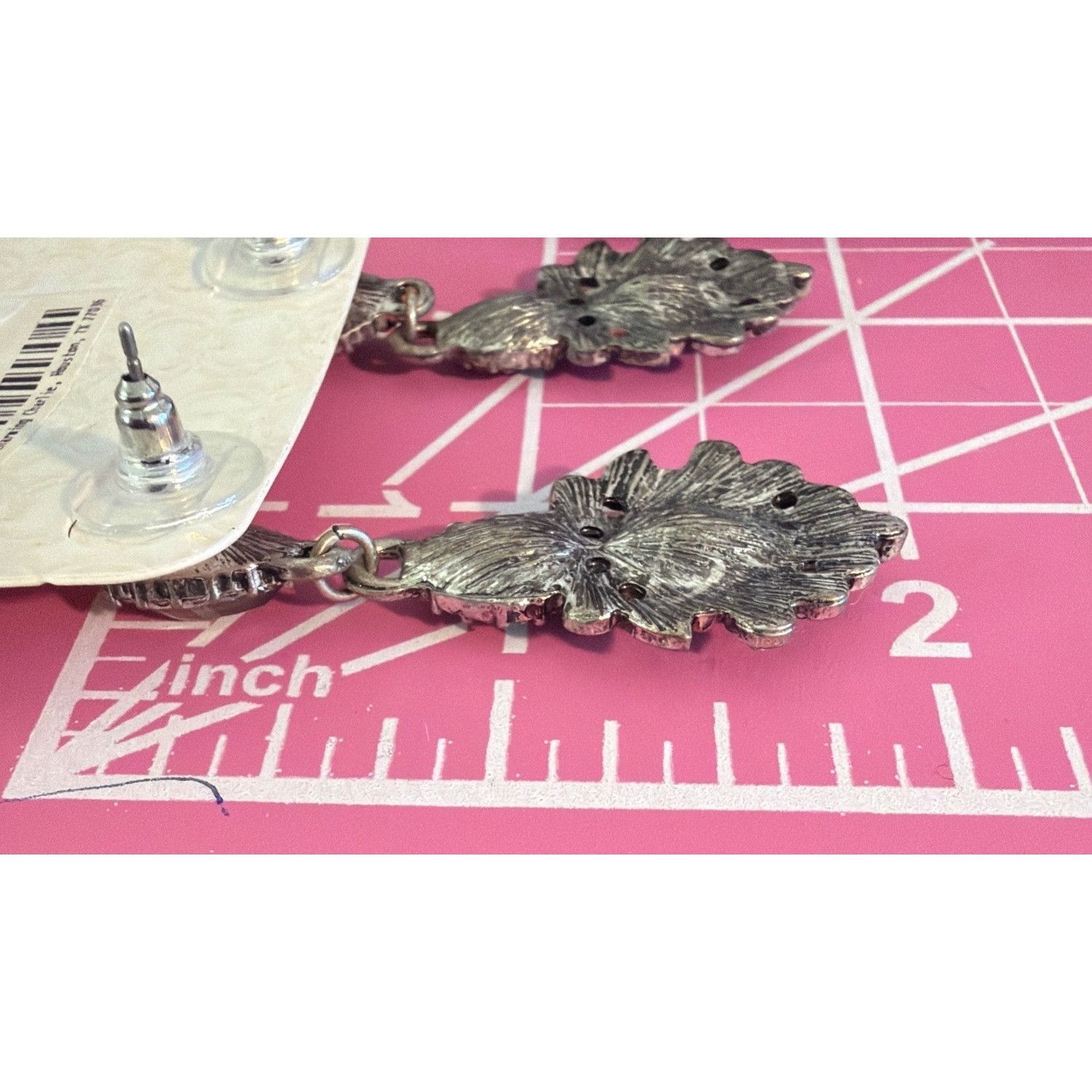 Other Charming Charlie Gunmetal Dangle Earrings Rhinestones Boho 2 Size ONE SIZE - 5 Thumbnail
