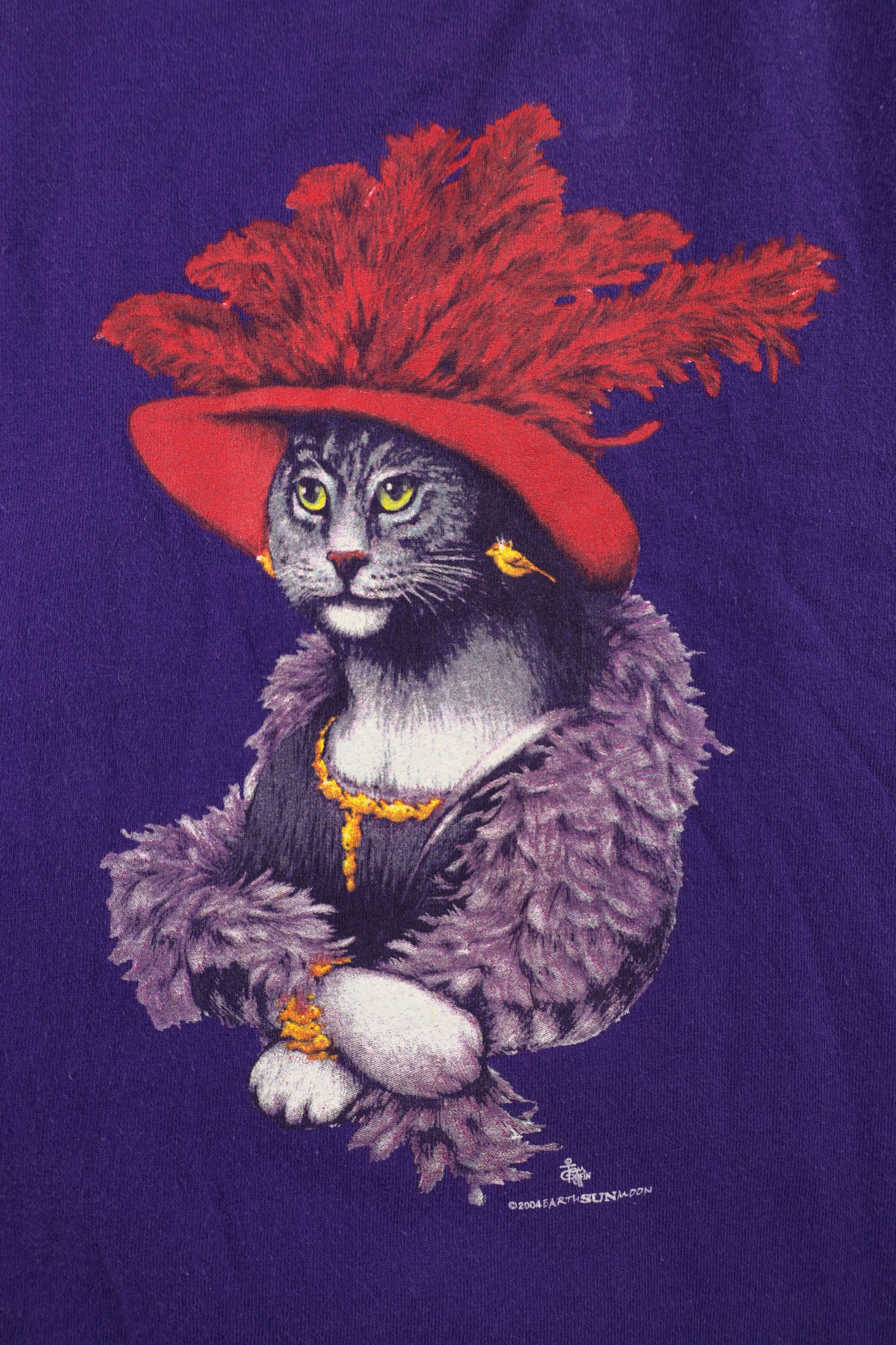 Vintage Vintage Y2K 2004 Streetwear Cat Kitten T-Shirt Purple Size XL / US 12-14 / IT 48-50 - 4 Thumbnail