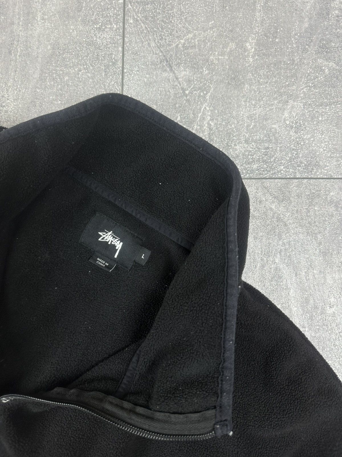Stussy Stussy Logo Tape Mock Black Neck Mens Fleece Jacket Size US L / EU 52-54 / 3 - 6 Thumbnail
