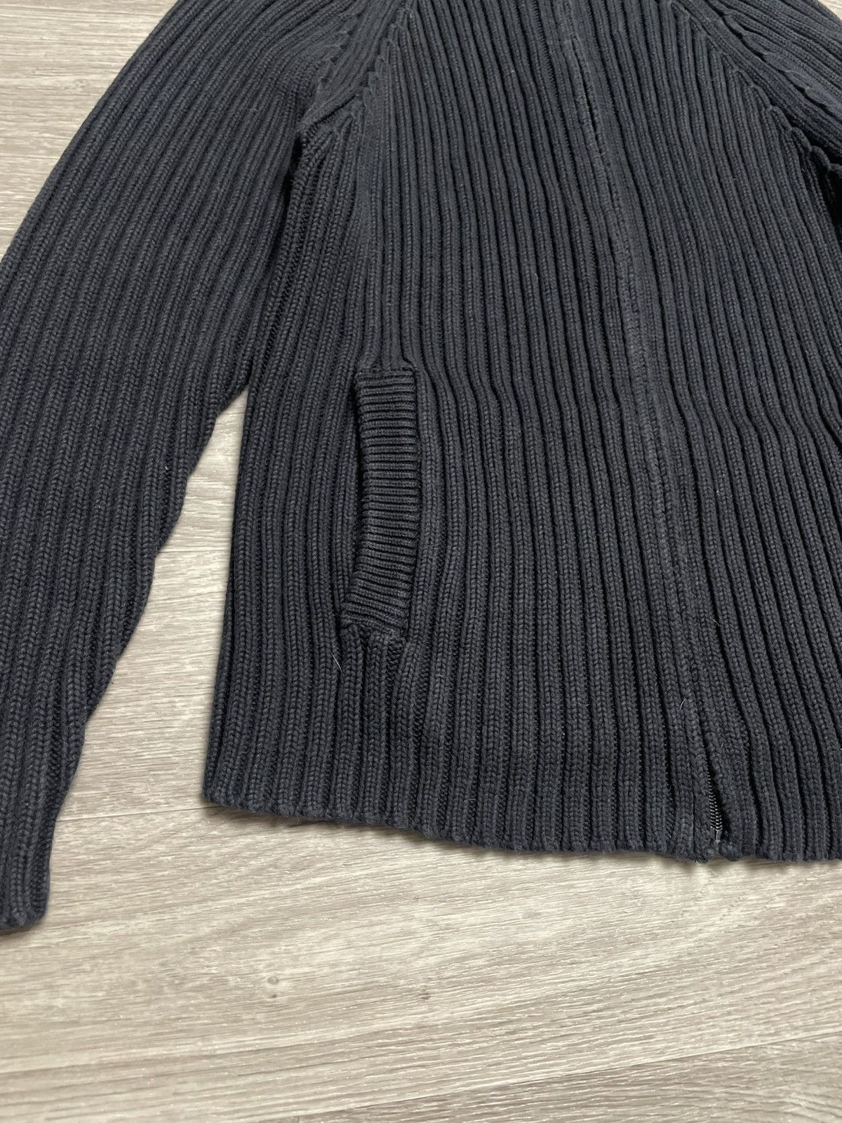 Schott Vintage Schott NYC Black Ribbed Knit Full Zip Sweater USA Size US XL / EU 56 / 4 - 7 Thumbnail