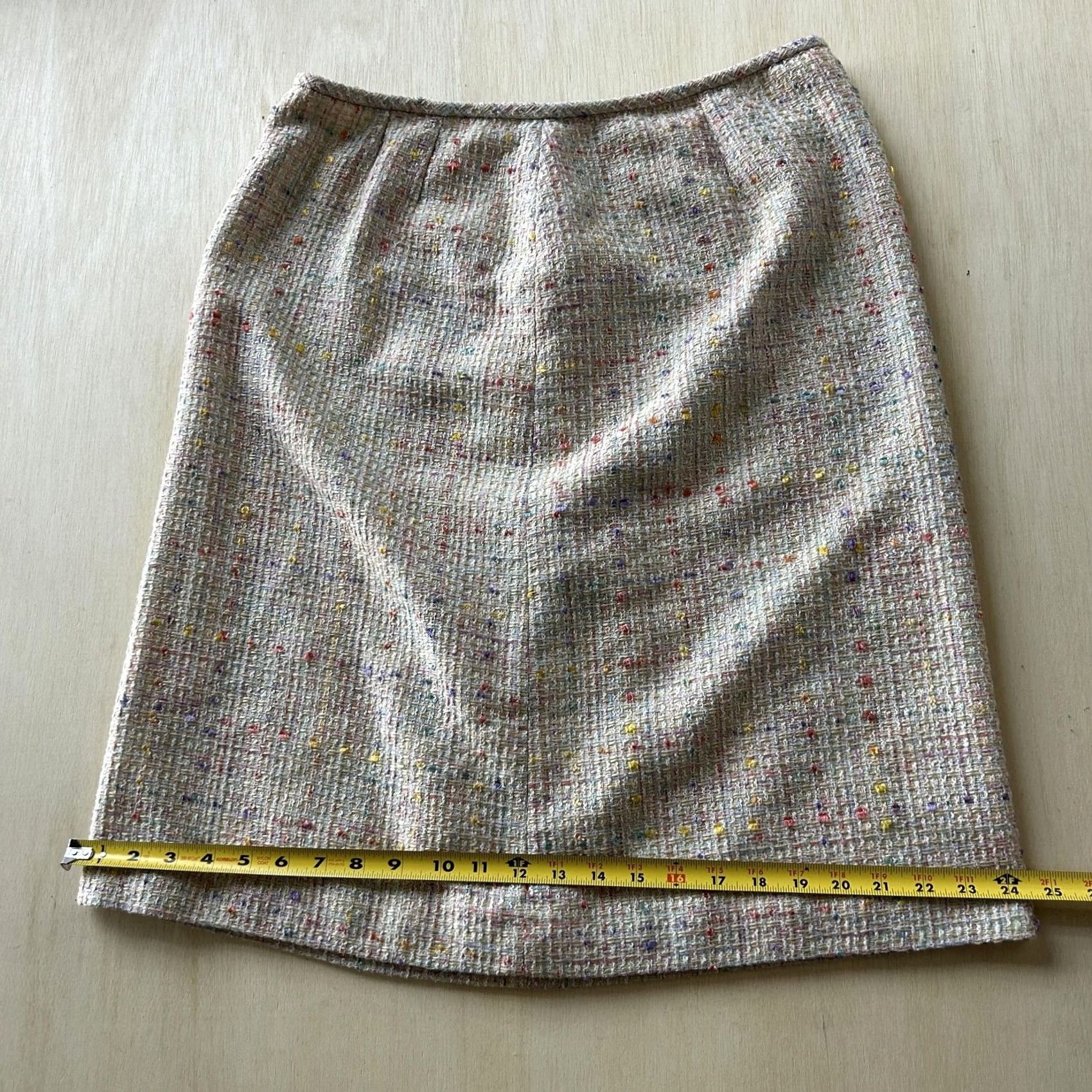 Vintage VINTAGE Le Suit Skirt Womens 16 Beige Tweed Knee Length Lined Pencil 90s Business Womens Size 38" / US 16 / IT 52 - 6 Thumbnail