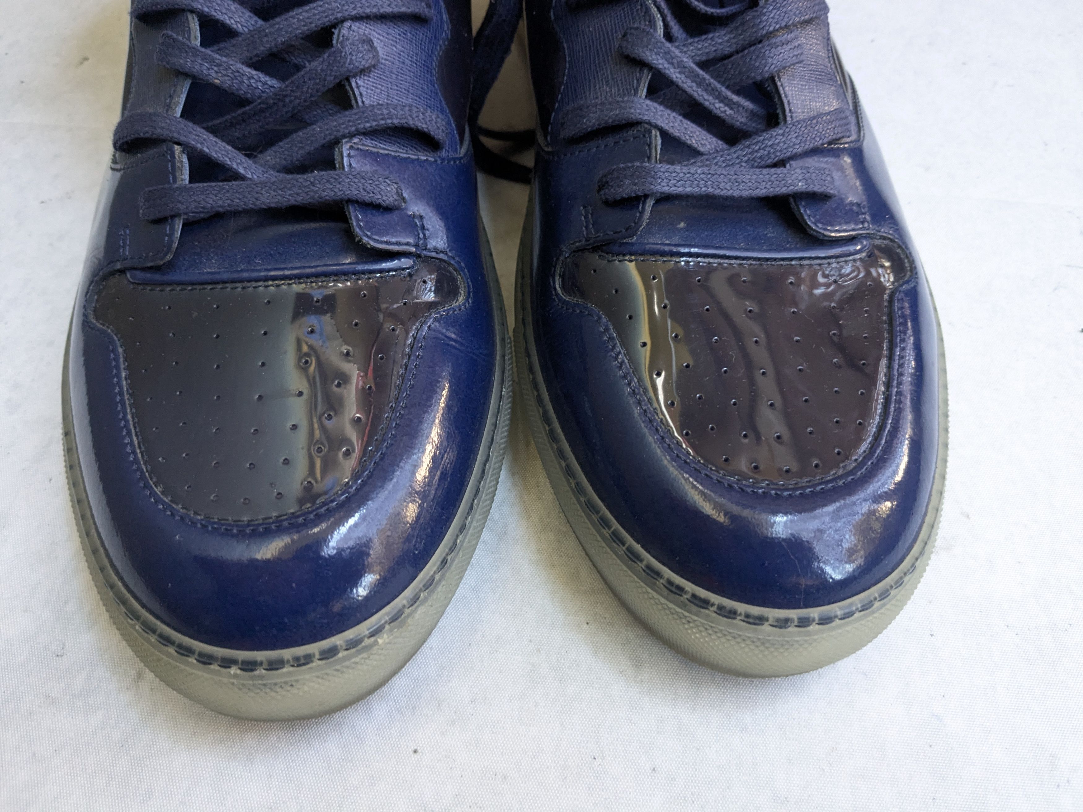 Balenciaga Balenciaga Arena Navy Blue 14 47 Leather High Tops Sneakers Size US 14 / EU 47 - 4 Thumbnail