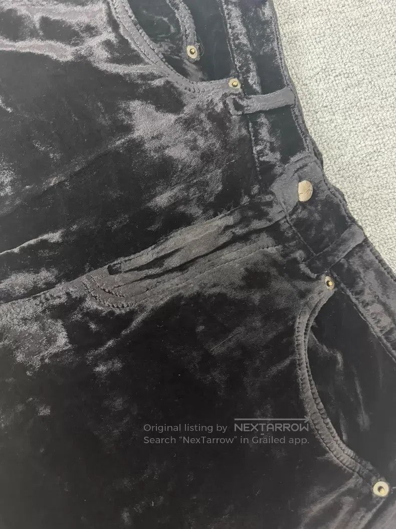 Saint Laurent Paris Saint Laurent Paris Black Velvet Straight Leg Denim Pants Size US 30 / EU 46 - 3 Thumbnail