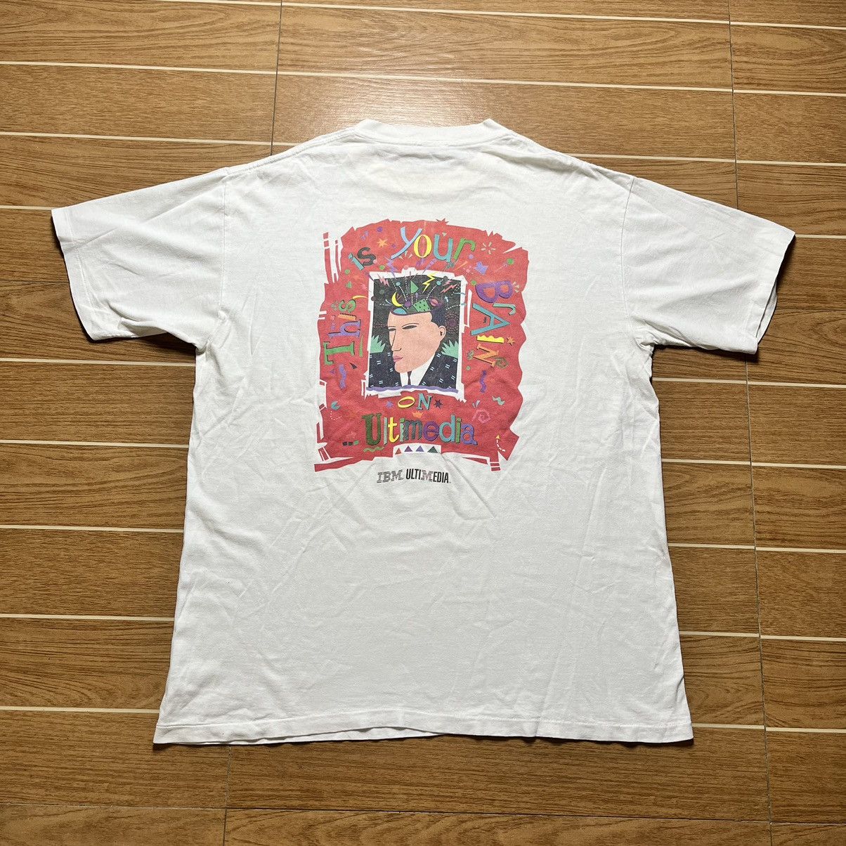 Vintage Vintage 90's IBM Multimedia Tech Art Tee Size US XL / EU 56 / 4 - 12 Thumbnail
