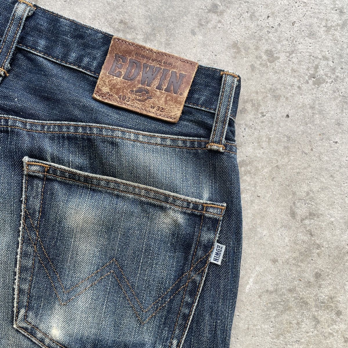 Edwin Vintage Edwin 403 Mudwash Jeans Faded Distressed Denim Pants Size US 31 - 8 Thumbnail
