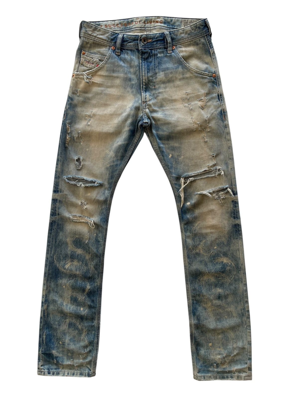 Diesel Krooley Regular Slim Carrot Distressed Denim