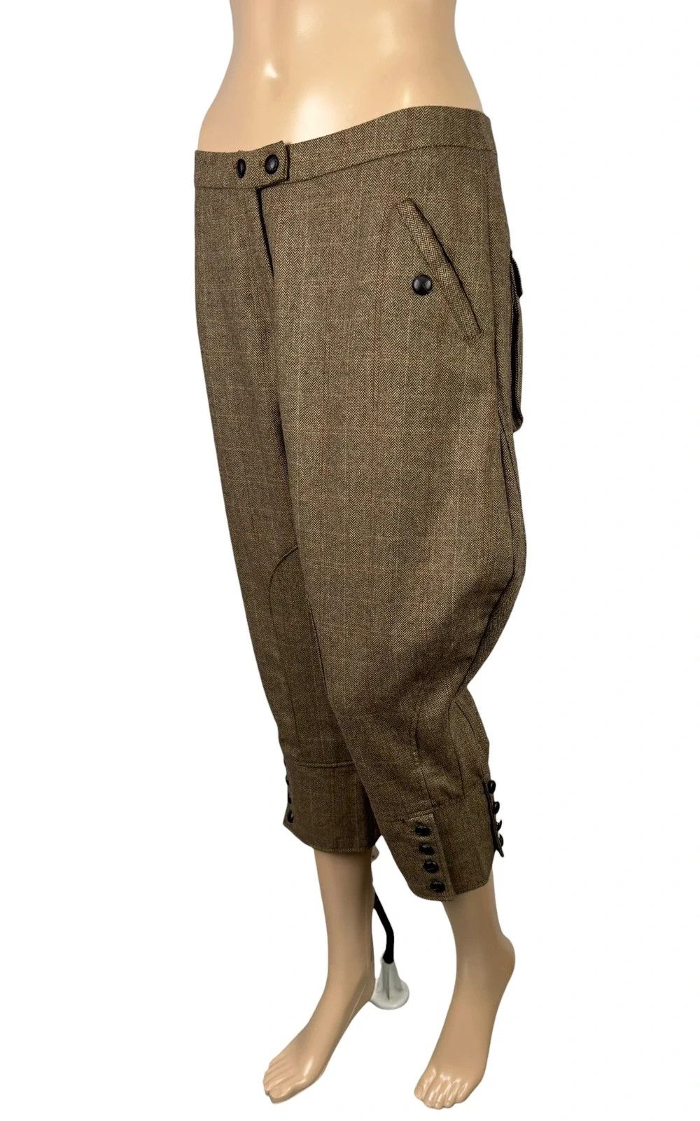 Other Basic By Timo Wool Herringbone Tweed Crop Pants size M Size 32" / US 10 / IT 46 - 1 Thumbnail