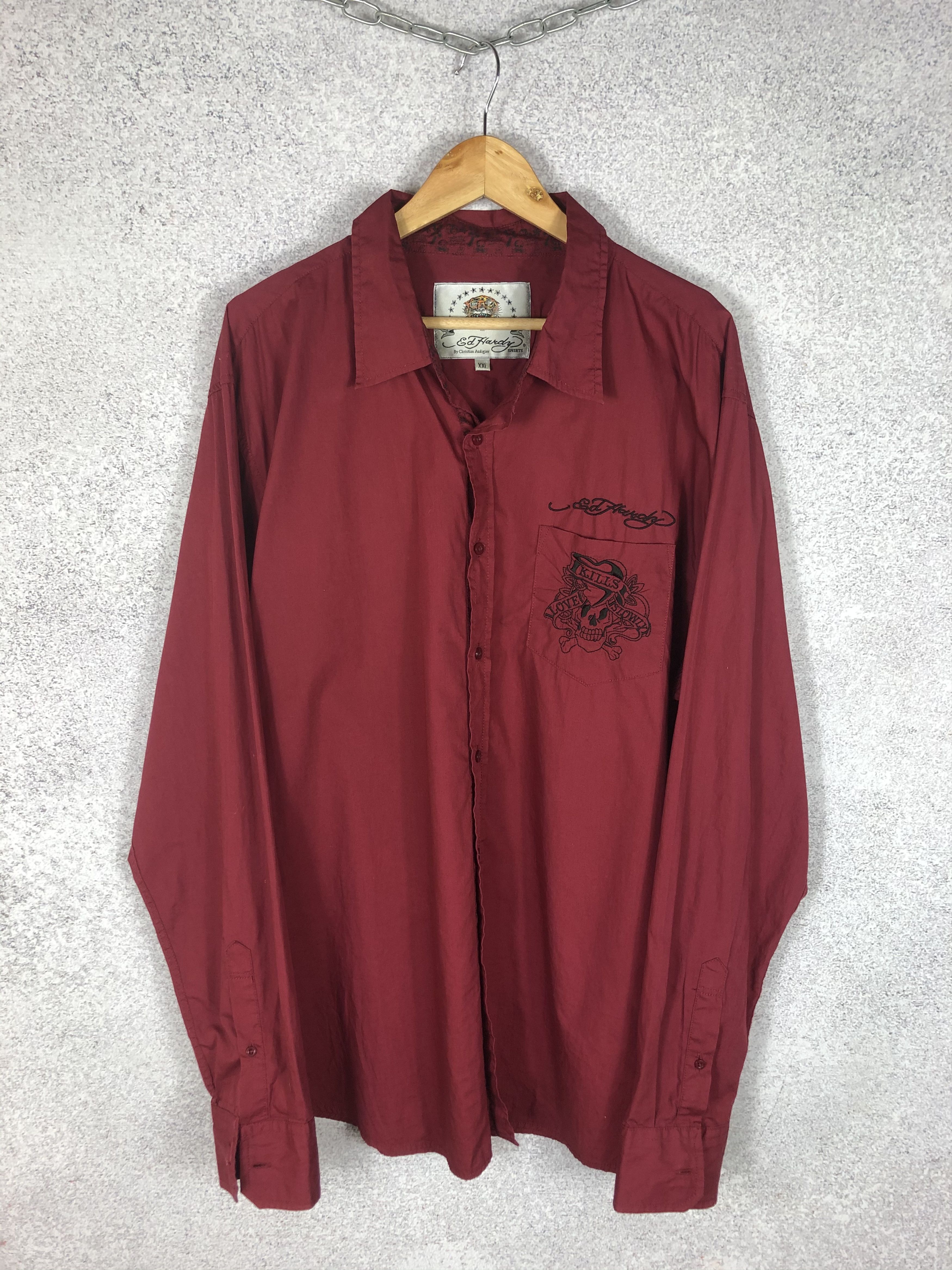Ed Hardy Vintage Ed Hardy Big Logo Shirt Audiger Longsleeve Size US XXL / EU 58 / 5 - 3 Thumbnail
