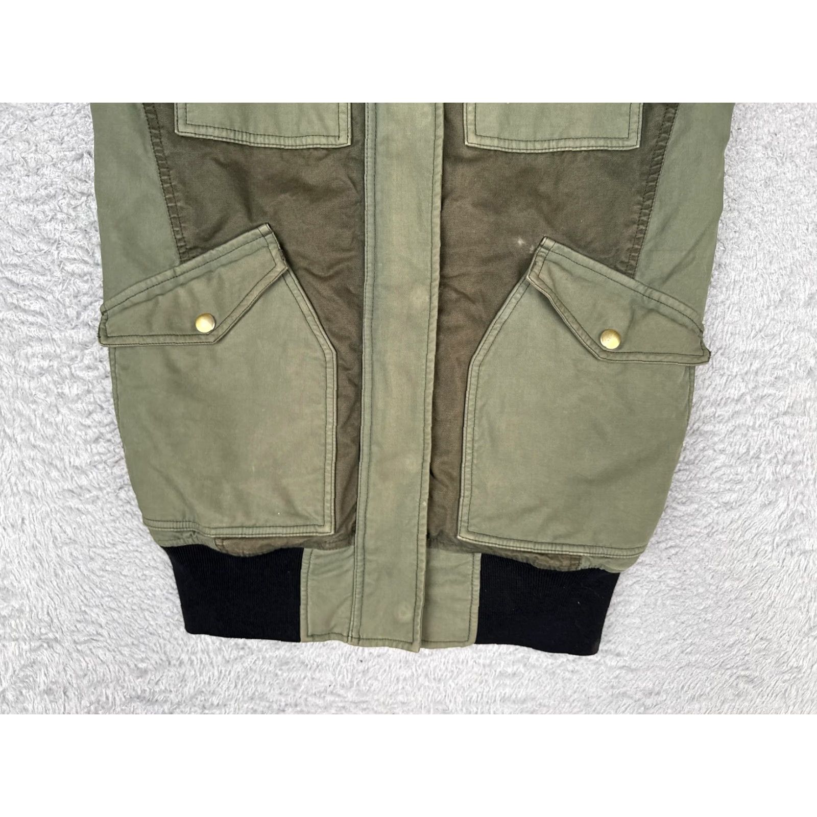 J.Crew VINTAGE J.CREW Vest Mens Small Green Canvas Quilted Lined Utility Pockets Army Size US S / EU 44-46 / 1 - 7 Thumbnail