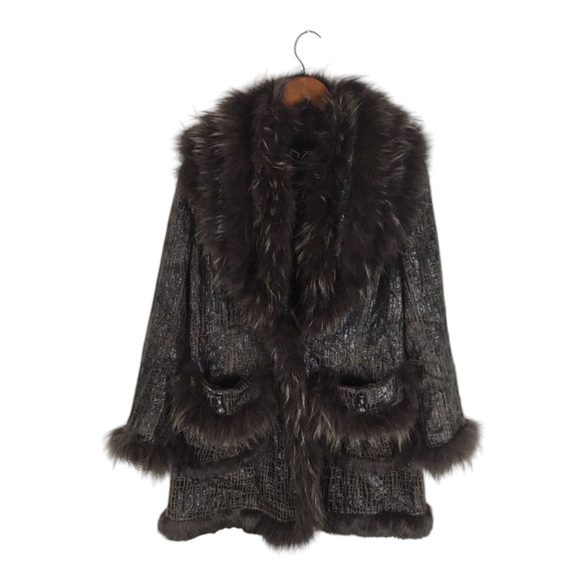 Sagafurs Vintage 70s Real Raccoon Fur Sash Coat – Glam Rock Boho Luxe Size M / US 6-8 / IT 42-44 - 1 Thumbnail