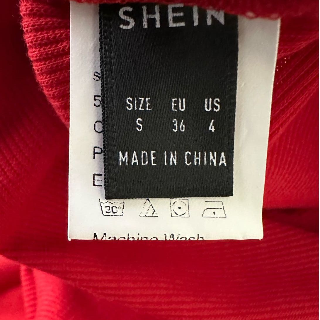 Shein Shein red one shoulder ruched midi dress size 4 Size S / US 4 / IT 40 - 3 Thumbnail