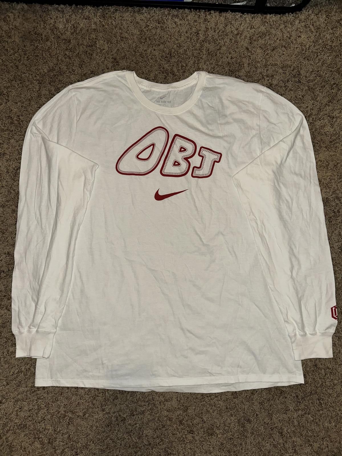 Nike Nike Mens NFL Odell Beckham Jr Team Issued Uptempo Air Long Sleeve White T-Shirt Size US XXL / EU 58 / 5 - 1 Thumbnail
