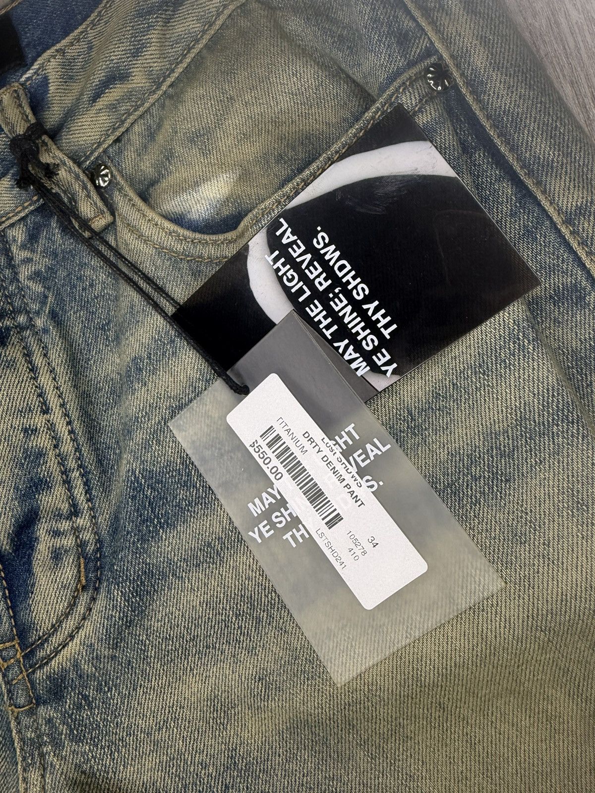 LOSTSHDWS LOSTSHDWS “Titanium Dirty Denim” sz 34 NWT Size US 34 / EU 50 - 5 Thumbnail
