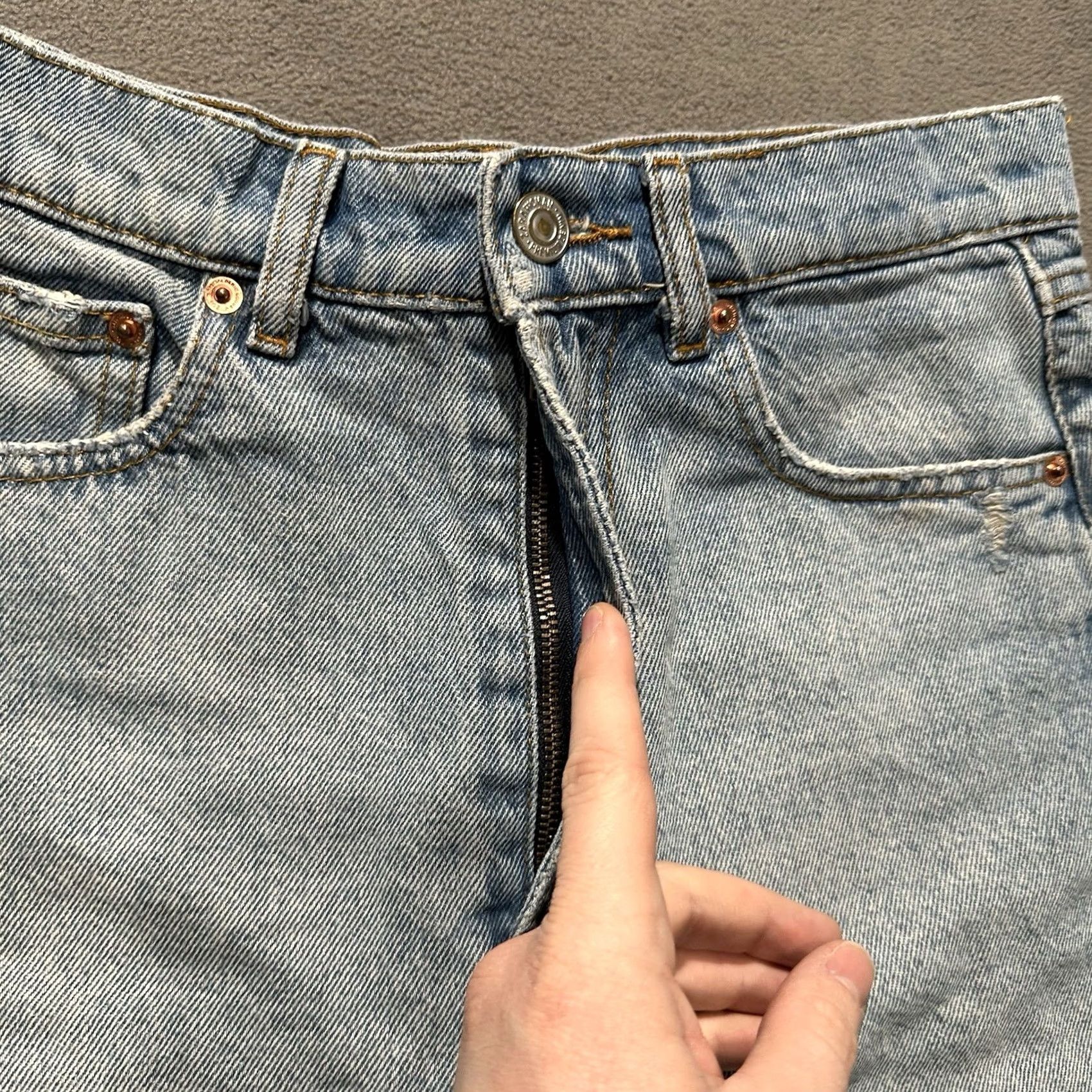 Zara Zara Woman Denim Mini Skirt XS Blue Frayed Hem Distressed GUC Womens Size 26" / US 2 / IT 38 - 7 Thumbnail
