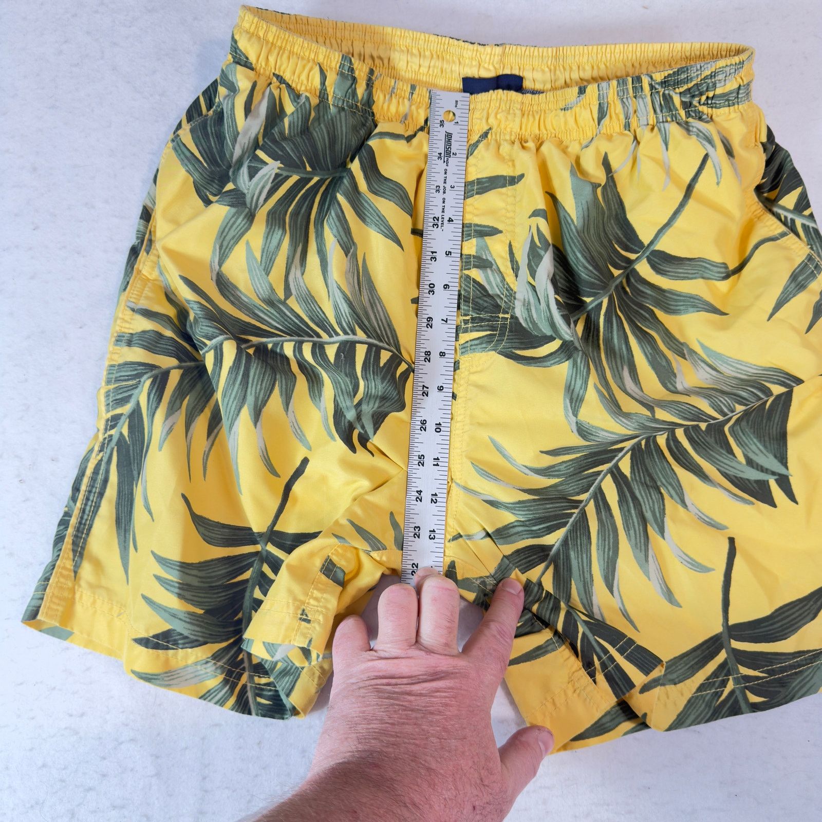 Puritan Puritan Men L Swim Trunks Yellow Tropical Leaf Lined 36/38 Size US 30 / EU 46 - 7 Thumbnail