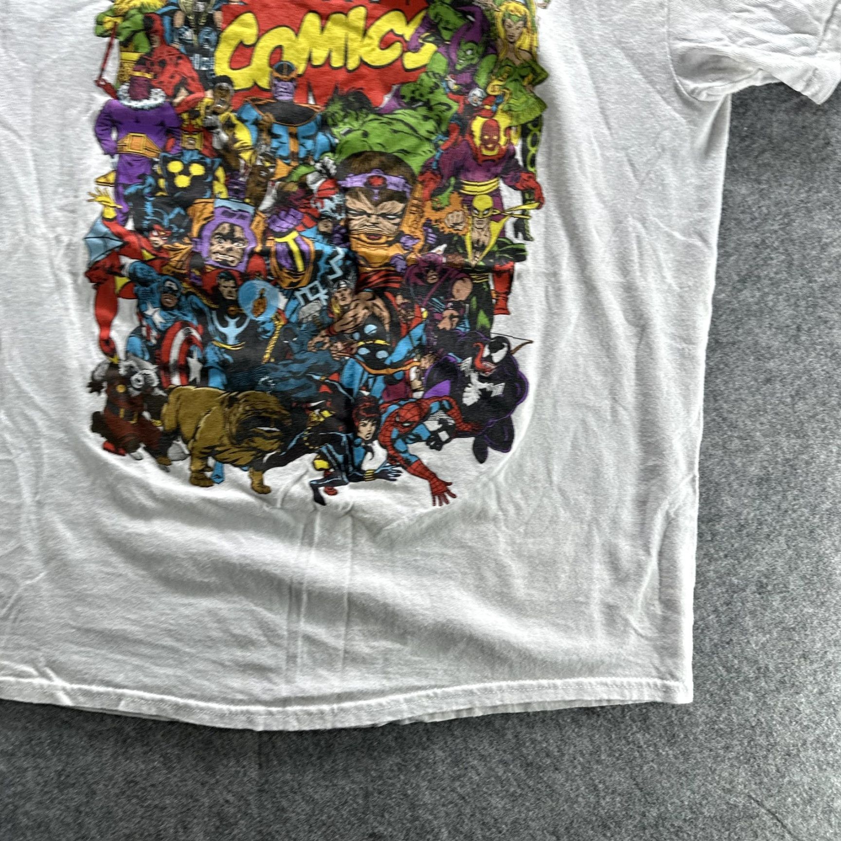 Vintage Marvel Comics Shirt Mens Medium White Superhero Graphic Tee Avengers Heroes Size US M / EU 48-50 / 2 - 6 Thumbnail