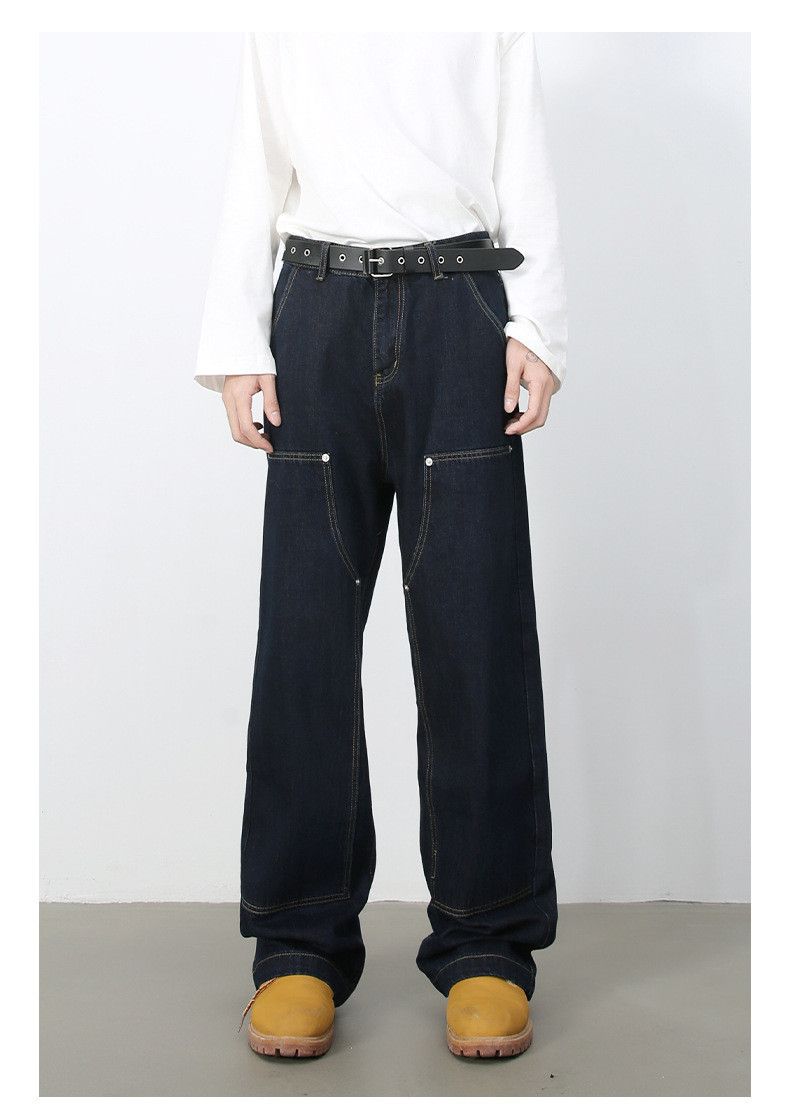 Japanese Brand Retro Men's American Loose Straight Leg Cargo Jeans Size US 32 / EU 48 - 1 Thumbnail