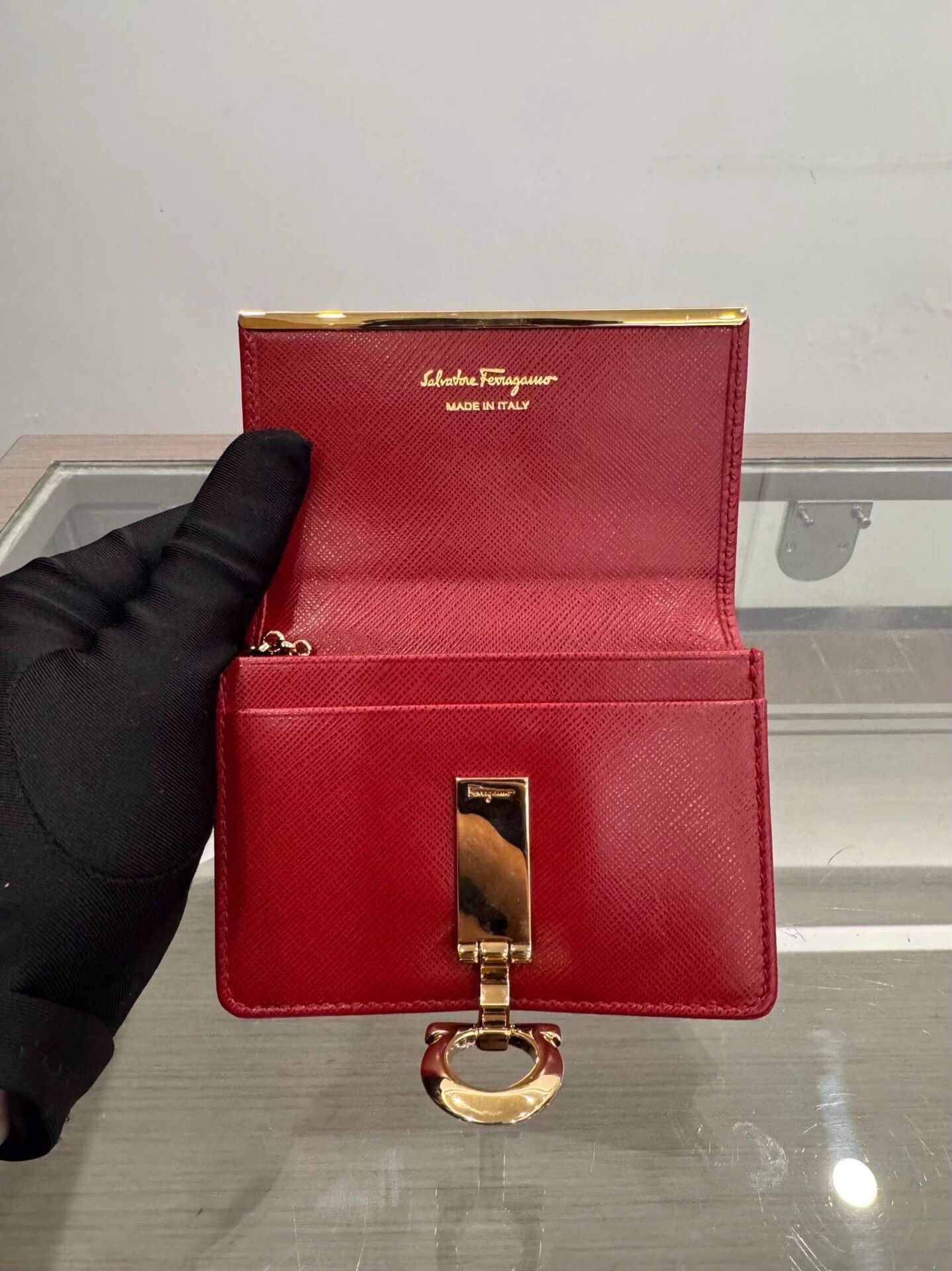 Other FERRAGAMO red gold horsebit wallet 11cm Size ONE SIZE - 3 Thumbnail