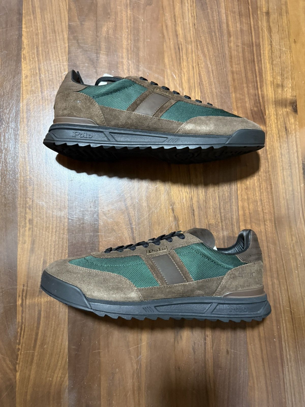 Polo Ralph Lauren Polo Ralph Lauren Varick Suede-Paneled Sneaker Brown Green Size US 11 / EU 44 - 2 Thumbnail