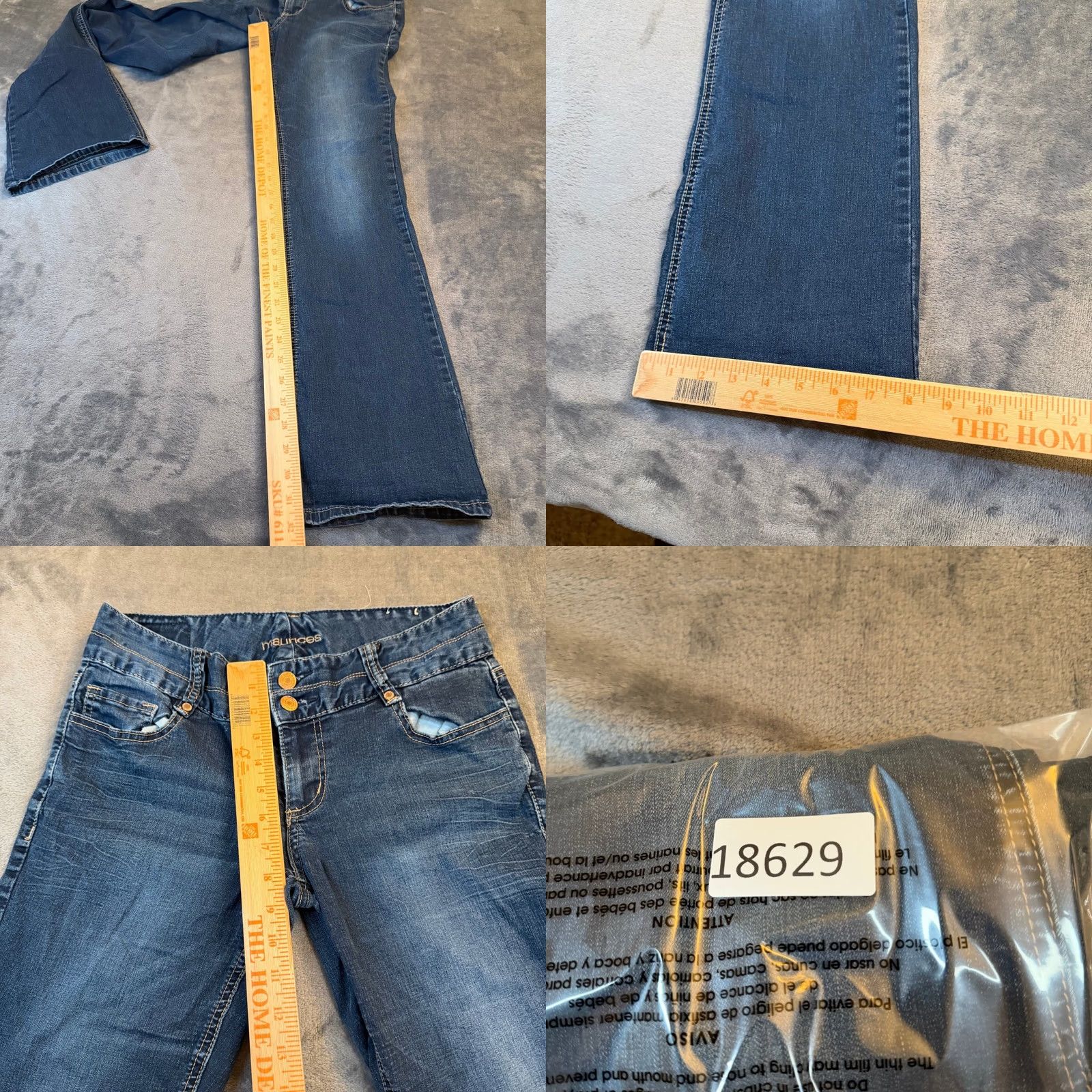 Vintage Maurices Bootcut Jeans Womens 7/8 Denim Dark Wash 30x32 Stretch 5-Pocket Regular 75% Cotton 23% Polyester 2% Spandex Blue Size 30" / US 8 / IT 44 - 8 Thumbnail