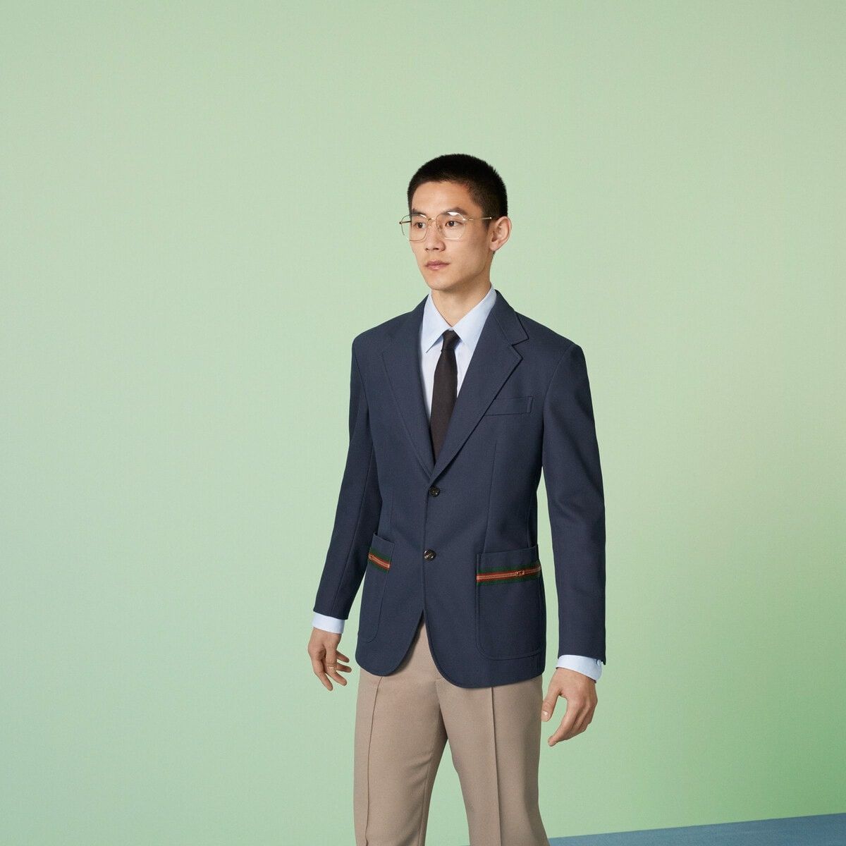 Gucci o1loc1c0226 751155 Cotton Formal Jacket With Web Detail Size US M / EU 48-50 / 2 - 5 Thumbnail