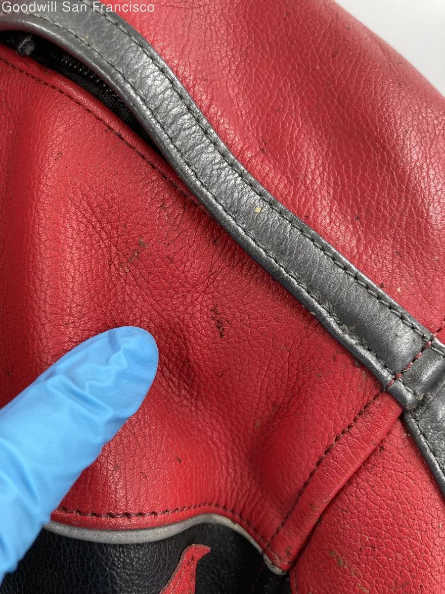 Alpinestars Alpinestars Red Black Cow Leather Motorcycle