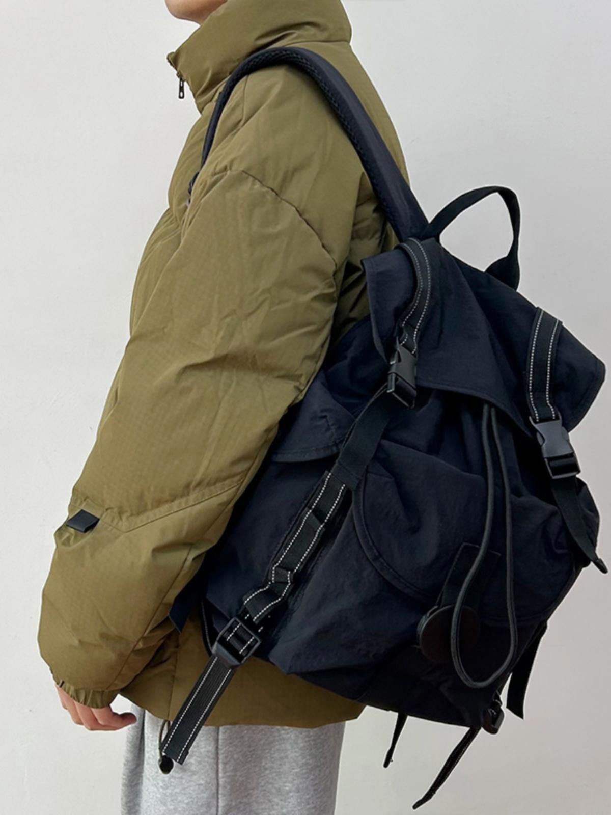 Vintage Stylish Two-Tone Backpack - Perfect for Everyday Use Size ONE SIZE - 1 Thumbnail