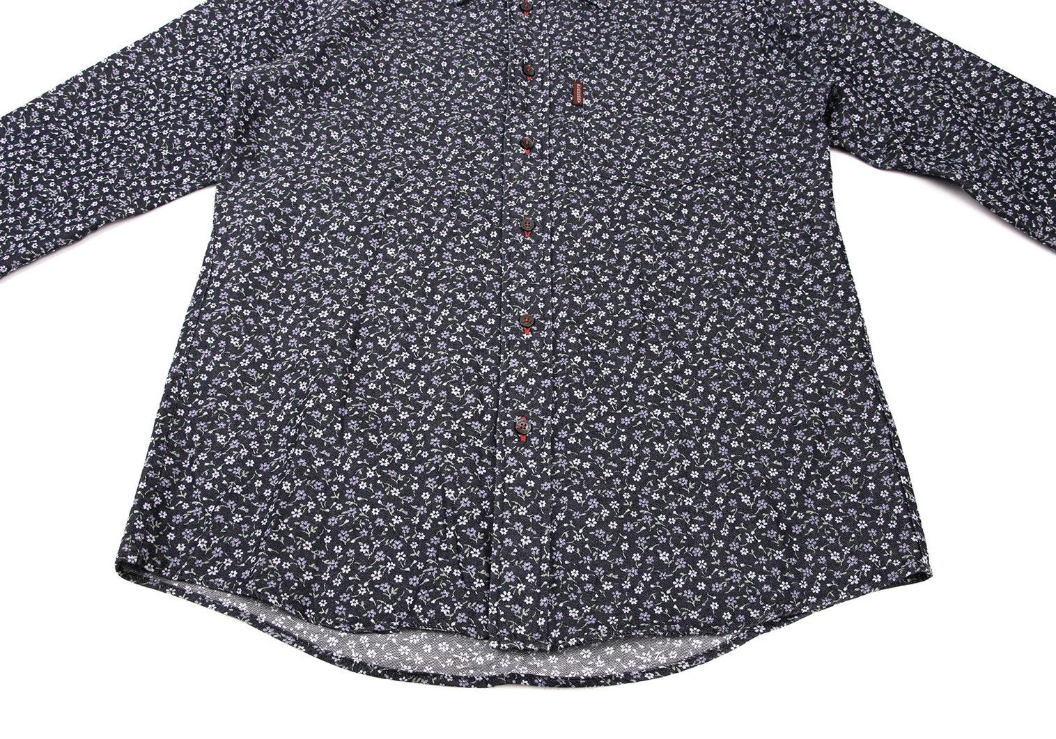 Burberry Floral Pattern Poly-Cotton Shirt in Navy Purple Green Size US M / EU 48-50 / 2 - 13 Thumbnail