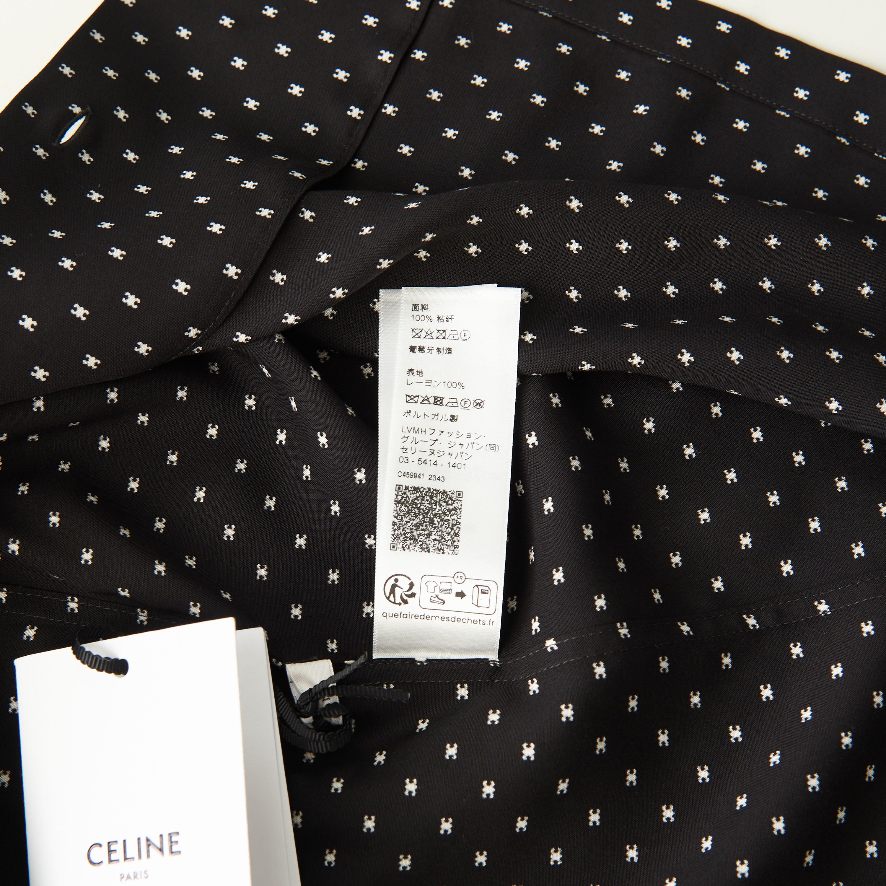 Celine Loose Hawaiian Shirt - Micro Triomphe Print Viscose Size US L / EU 52-54 / 3 - 9 Thumbnail