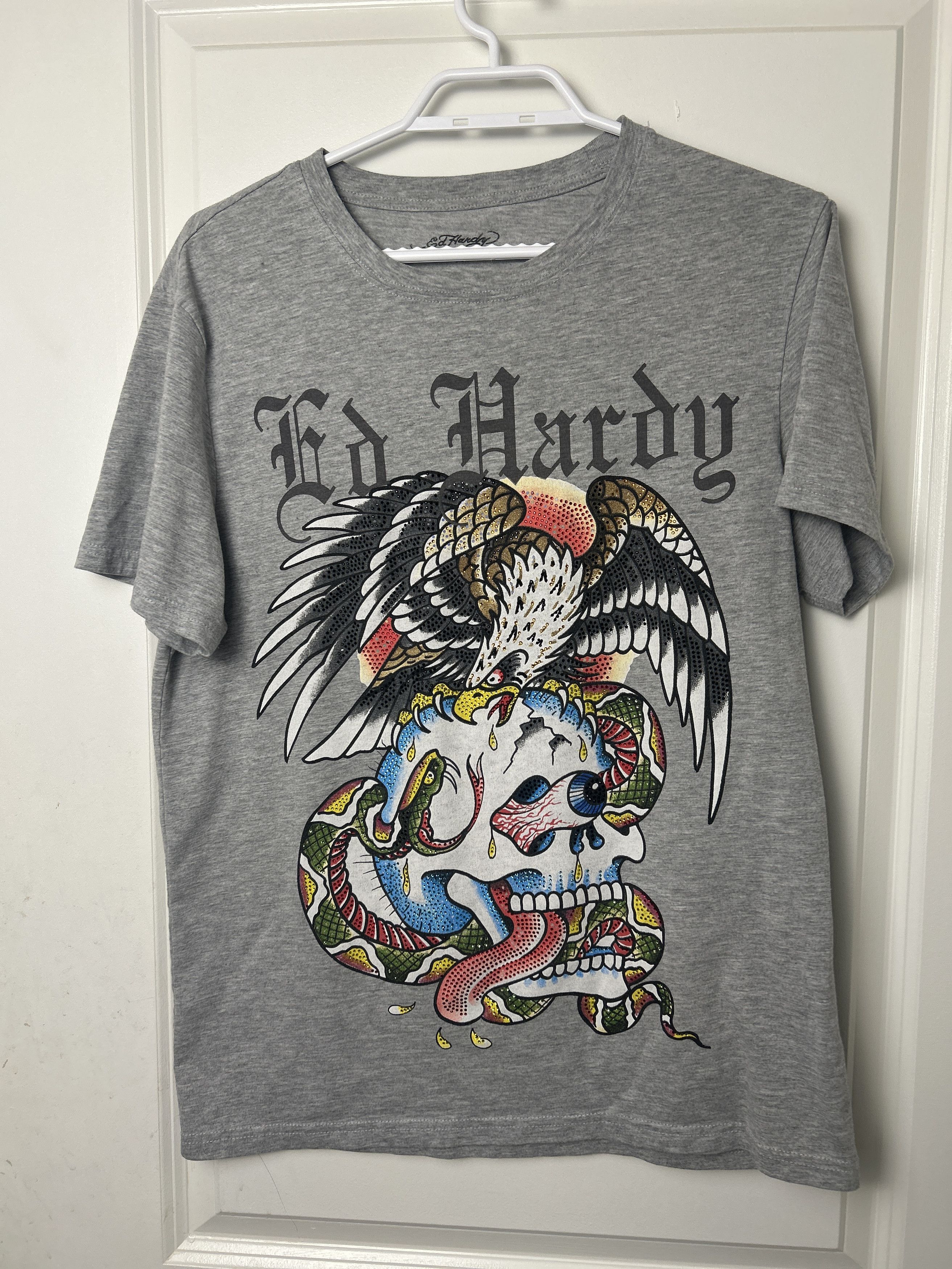 Ed Hardy ED HARDY Rhinestone Bling TSHIRT Size US M / EU 48-50 / 2 - 1 Thumbnail