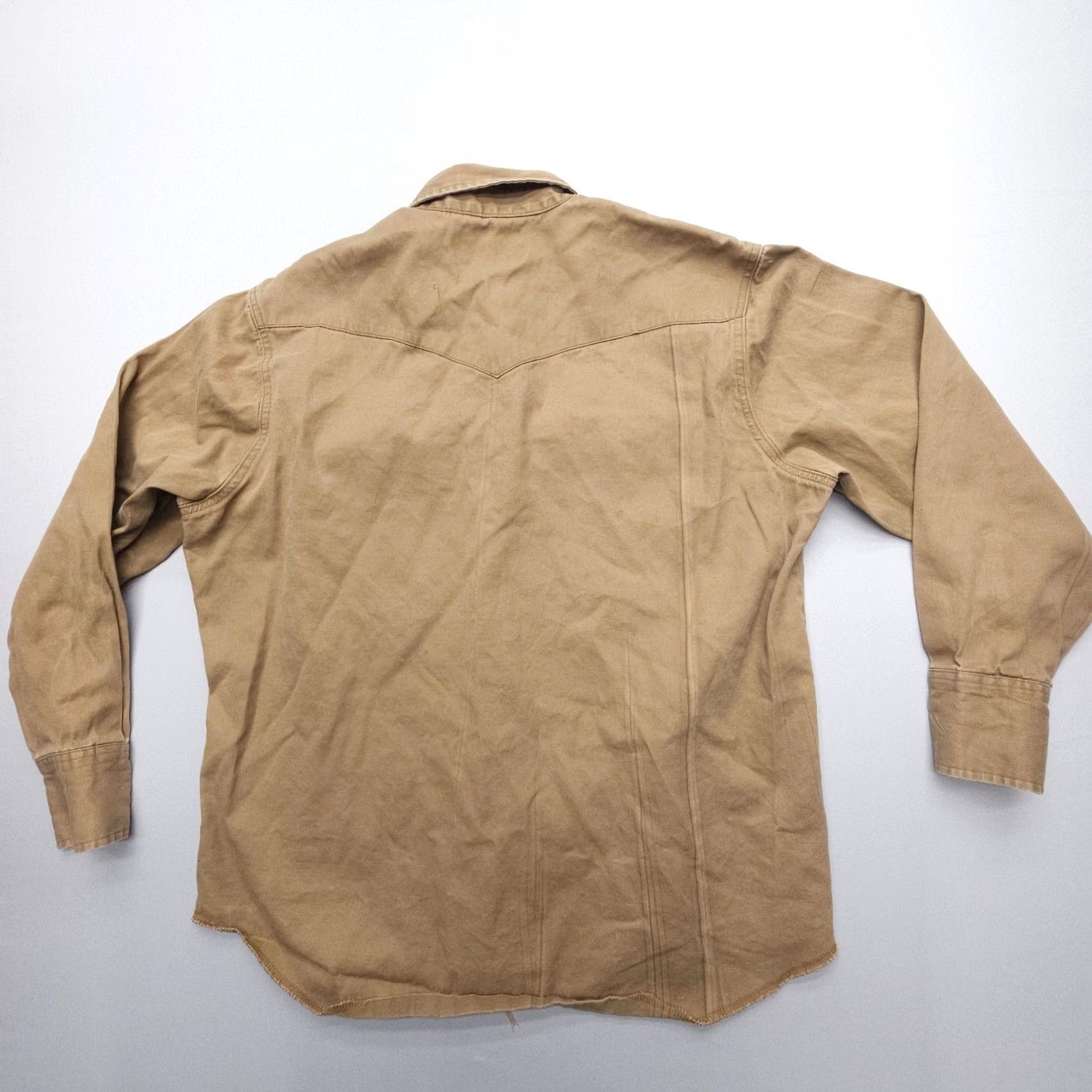 Wrangler VINTAGE Jaguar Wrangler Pearl Snap Shirt Mens XL Brown Cotton Twill Western Cowboy Button-Up Casual Workwear Size US XL / EU 56 / 4 - 2 Thumbnail