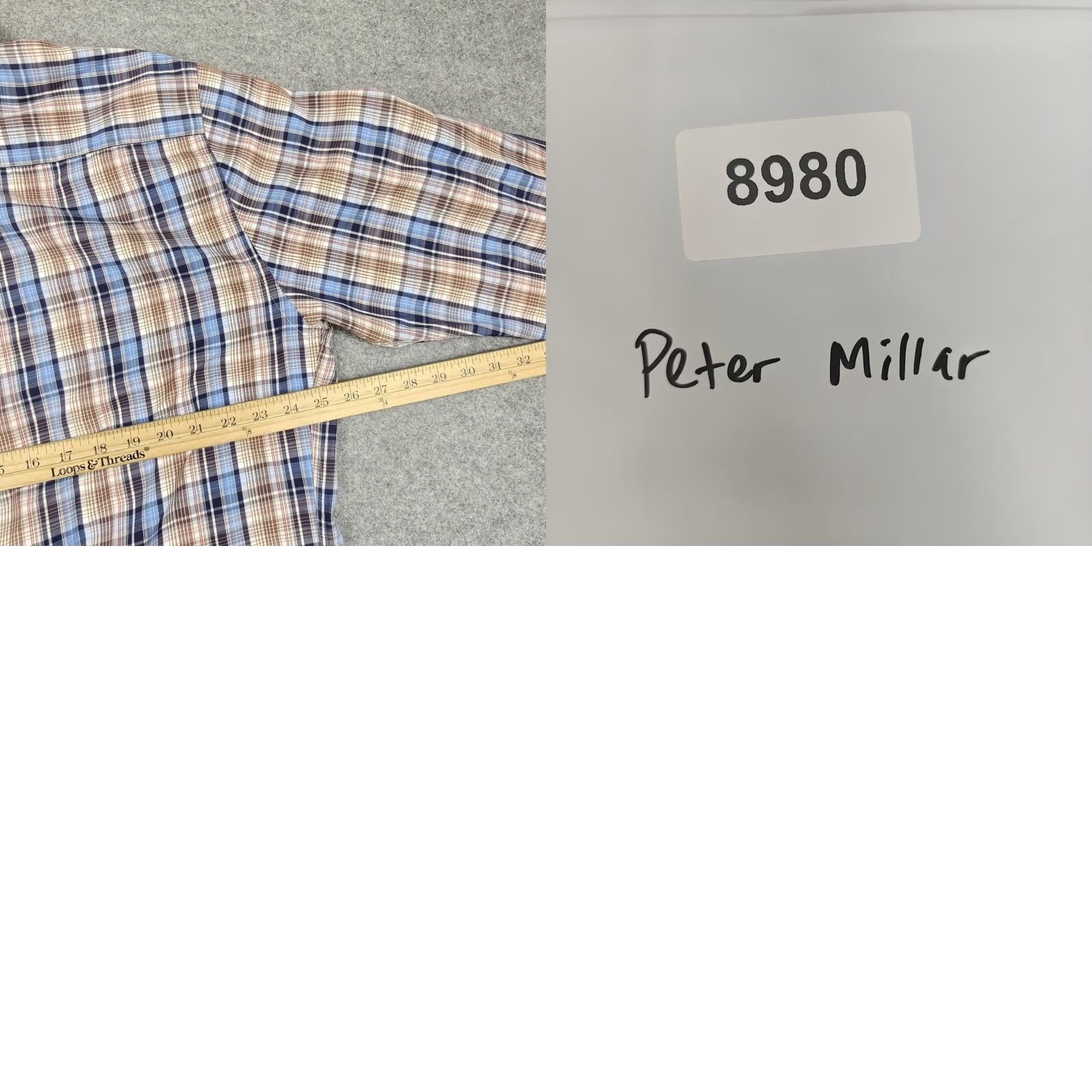 Peter Millar Peter Millar Shirt Mens XL Blue Plaid Cotton Long Sleeve Button-Up Casual Size US XL / EU 56 / 4 - 8 Thumbnail