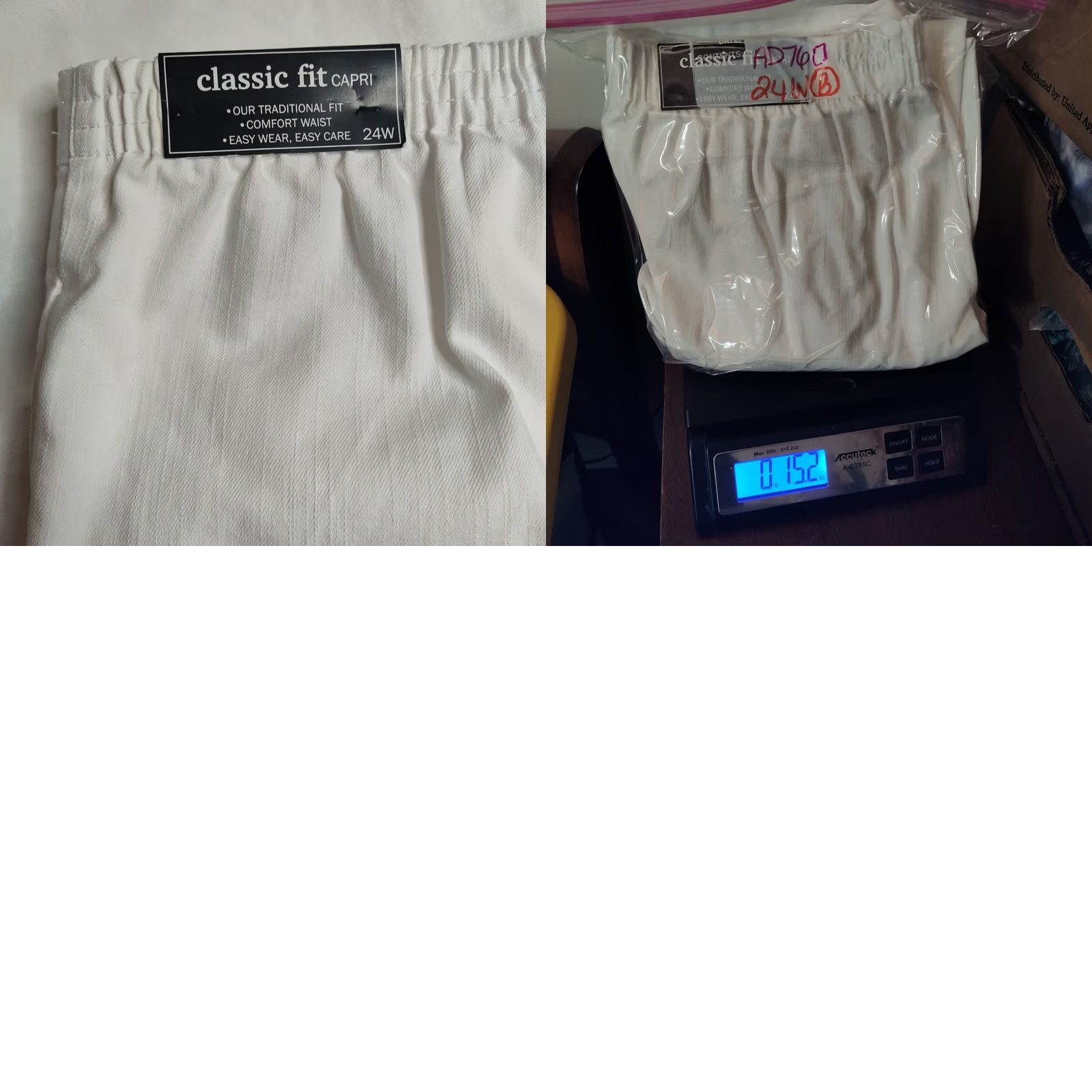 Vintage Alfred Dunner Classics Women Plus 24W Pull On White Denim Capri Pants NEW Size 42" / US 20 - 8 Thumbnail