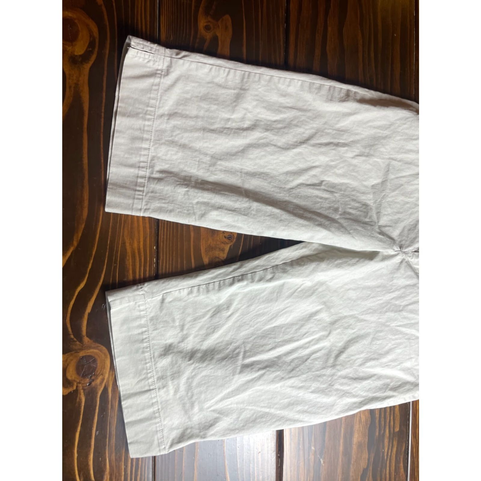 Vintage White Stag Capri Pants Women's 14 Tan High Rise Stretch Pockets Jersey? (Note: Continue) Size 36" / US 14 / IT 50 - 3 Thumbnail