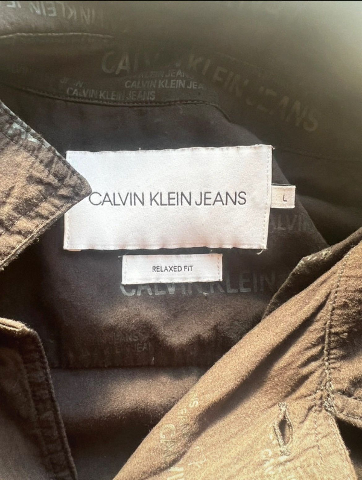Calvin Klein × Vintage Calvin Klein Jeans All Over Logo Short Sleeve Shirt Size US L / EU 52-54 / 3 - 5 Thumbnail