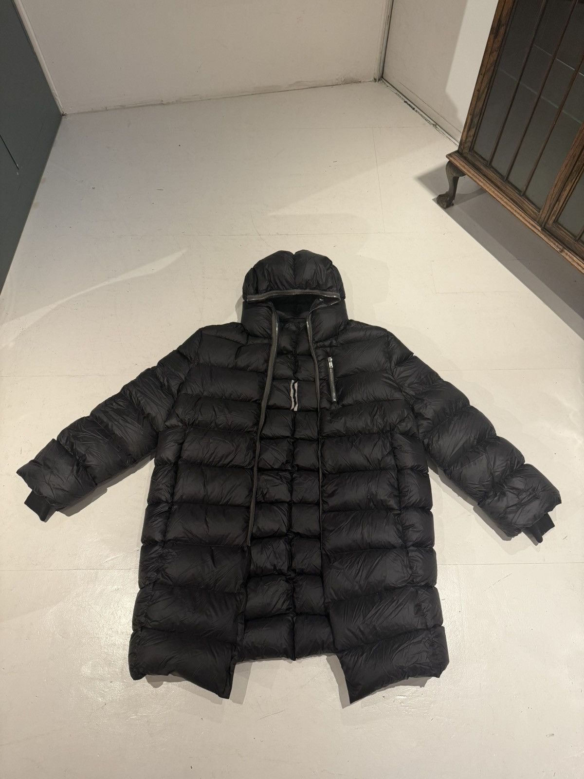 Rick Owens × Rick Owens Drkshdw Rick Owens • Black Jumbo Gimp Down Coat Size US M / EU 48-50 / 2 - 8 Thumbnail