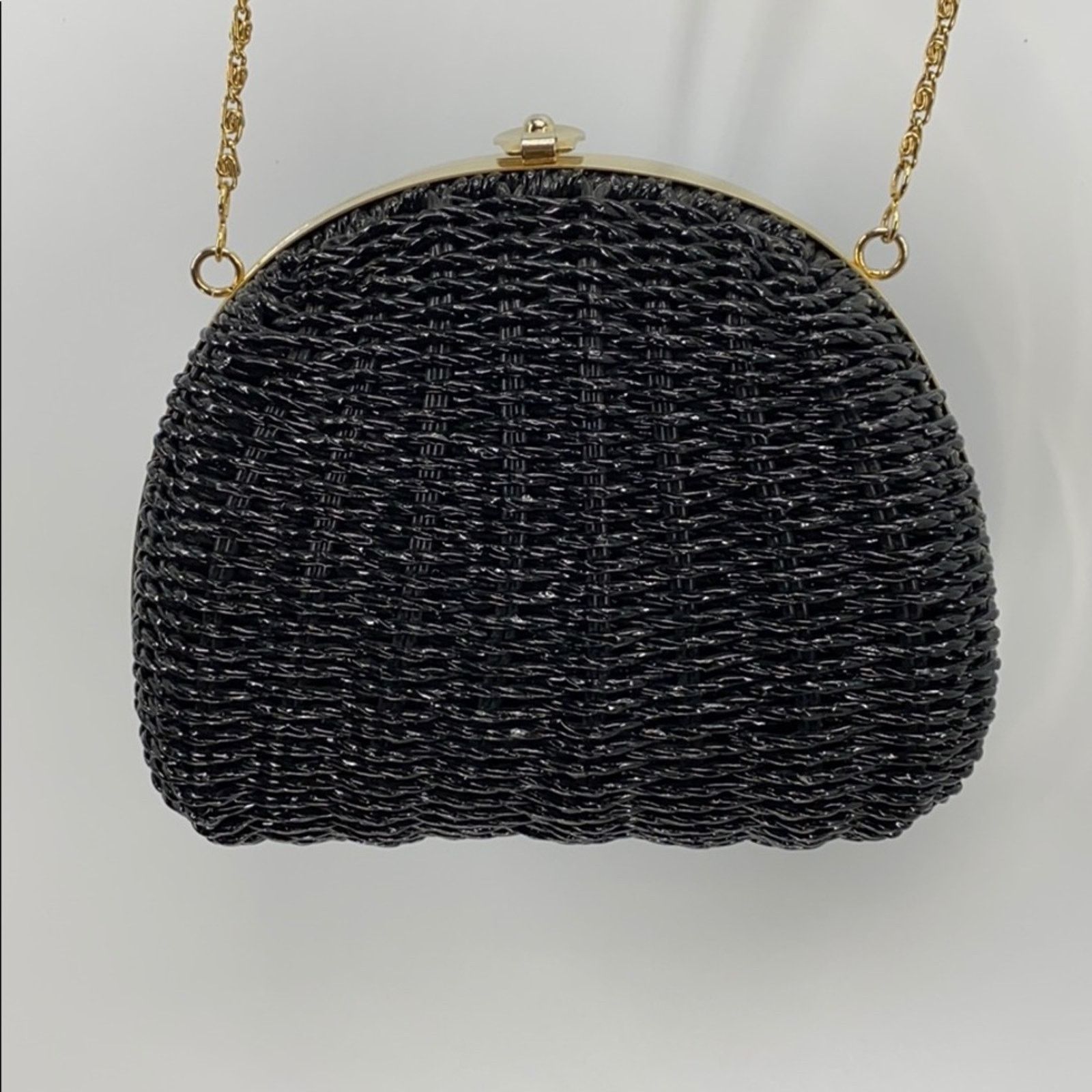 Vintage Vintage Geni made in Hong Kong black basket weave bag Size ONE SIZE - 8 Thumbnail