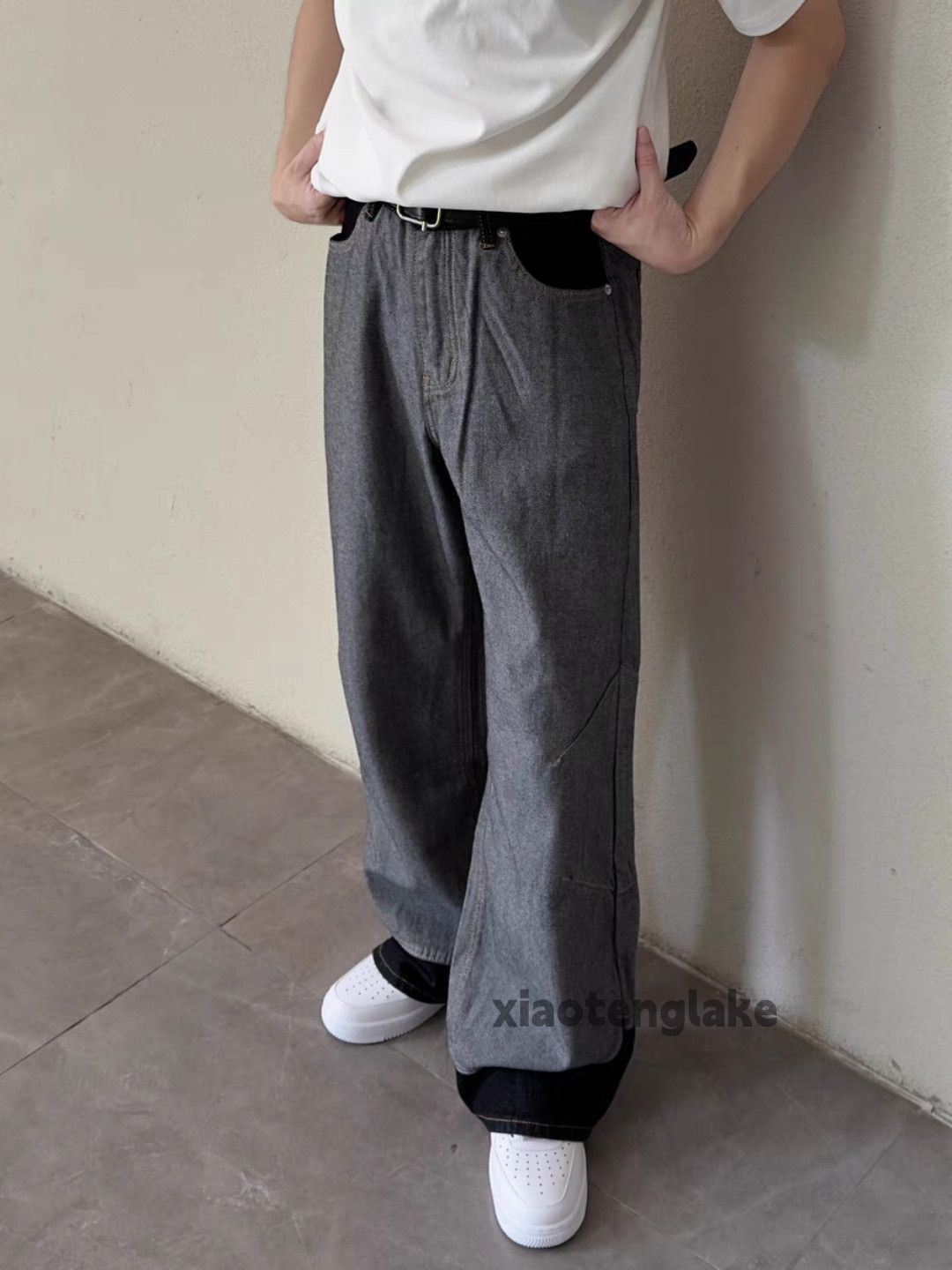 Designer × Japanese Brand × Vintage utility skate hiphop loose baggy patchwork jeans Size US 26 / EU 42 - 4 Thumbnail