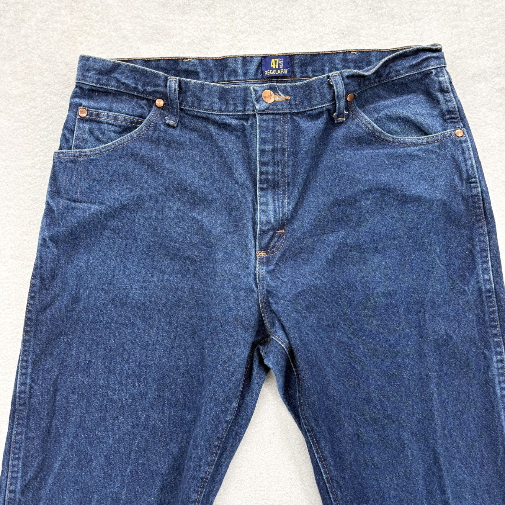 Wrangler Wrangler Cowboy Cut Jeans Mens 37x34 Blue Regular Fit Denim 47MWZ Western Rodeo Wrangler 47MWZ Regular Fit Jeans Blue Denim Cowboys Size US 37 - 3 Thumbnail
