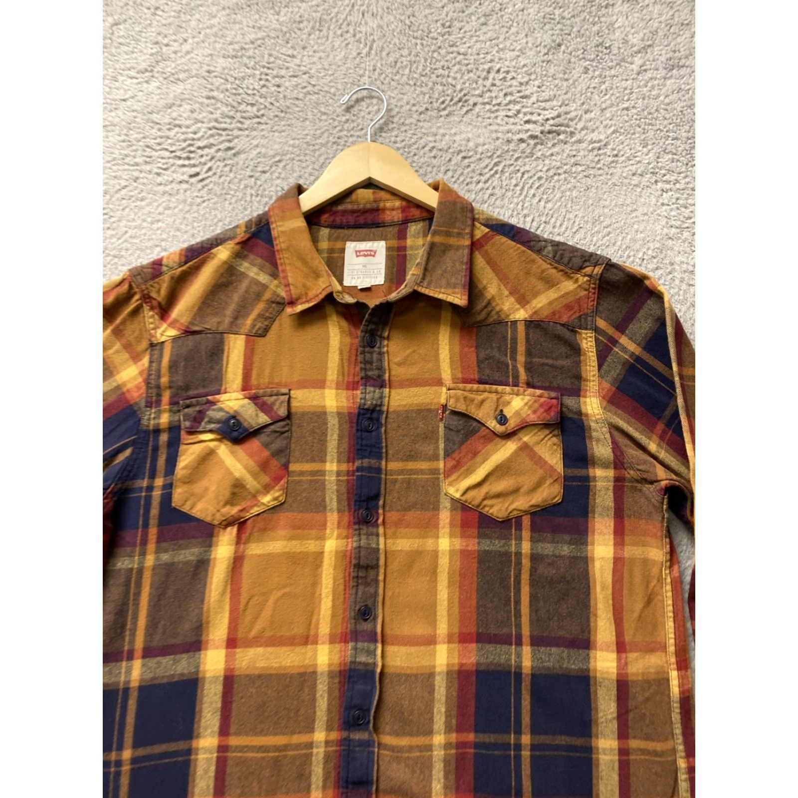 Levi's Levi's Button-Up Shirt Mens 2XL Multicolor Plaid Cotton Flannel Long Sleeve Collared Button Casual Pockets Size US XXL / EU 58 / 5 - 2 Thumbnail