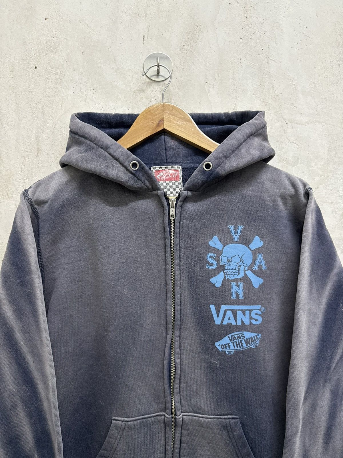 Vans Thrashed Vans Skateboard Skull Faded Zipper Hoodie Size US M / EU 48-50 / 2 - 2 Thumbnail
